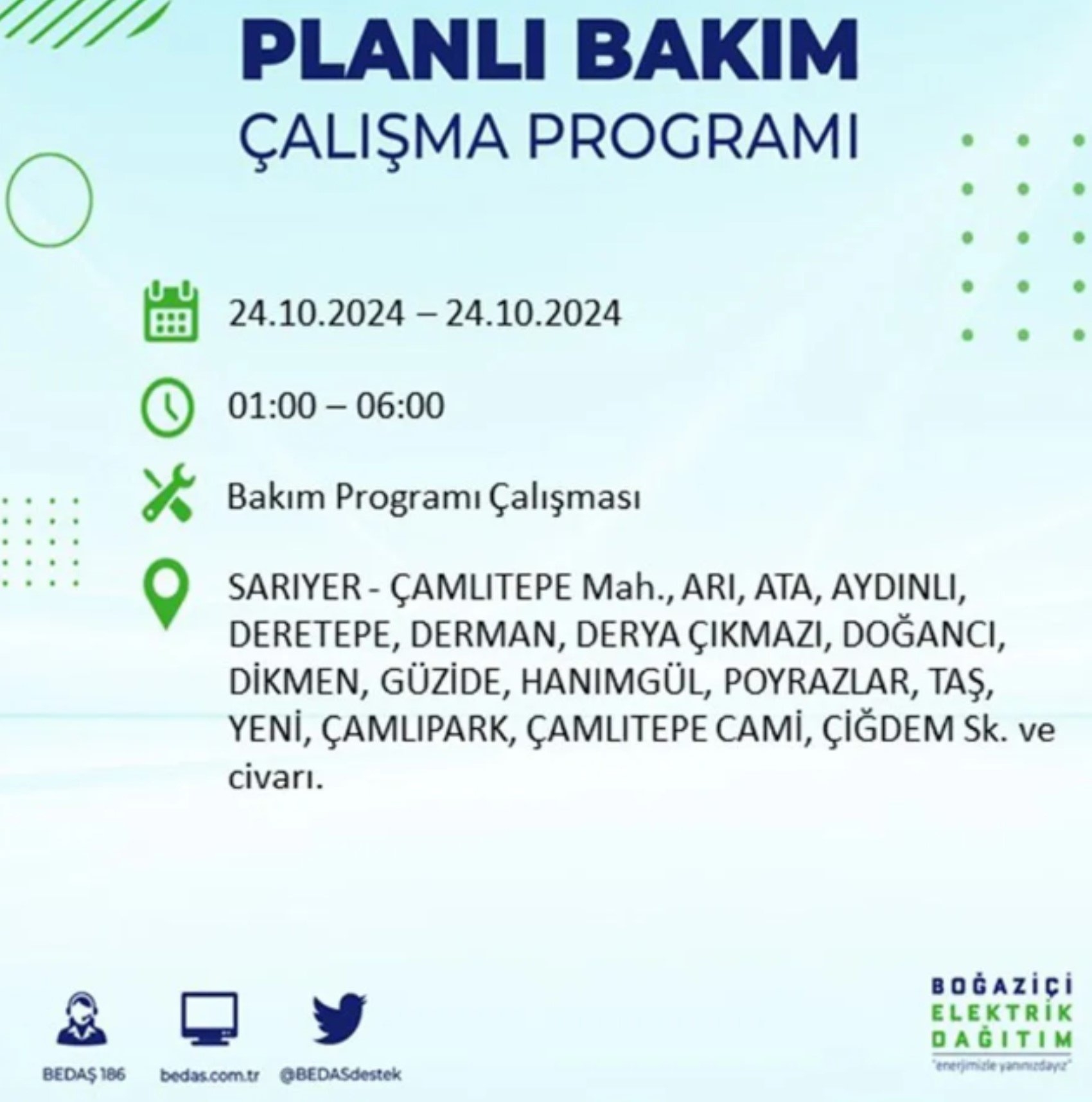 İstanbul'da elektrik kesintisi: 24 Ekim'de hangi mahalleler etkilenecek?