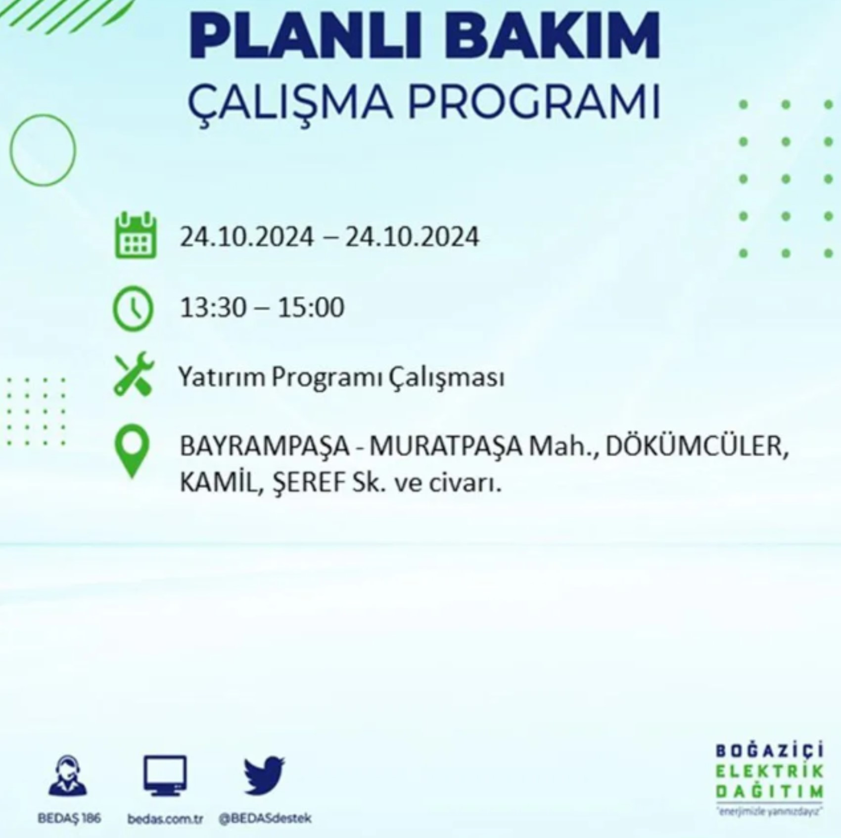 İstanbul'da elektrik kesintisi: 24 Ekim'de hangi mahalleler etkilenecek?