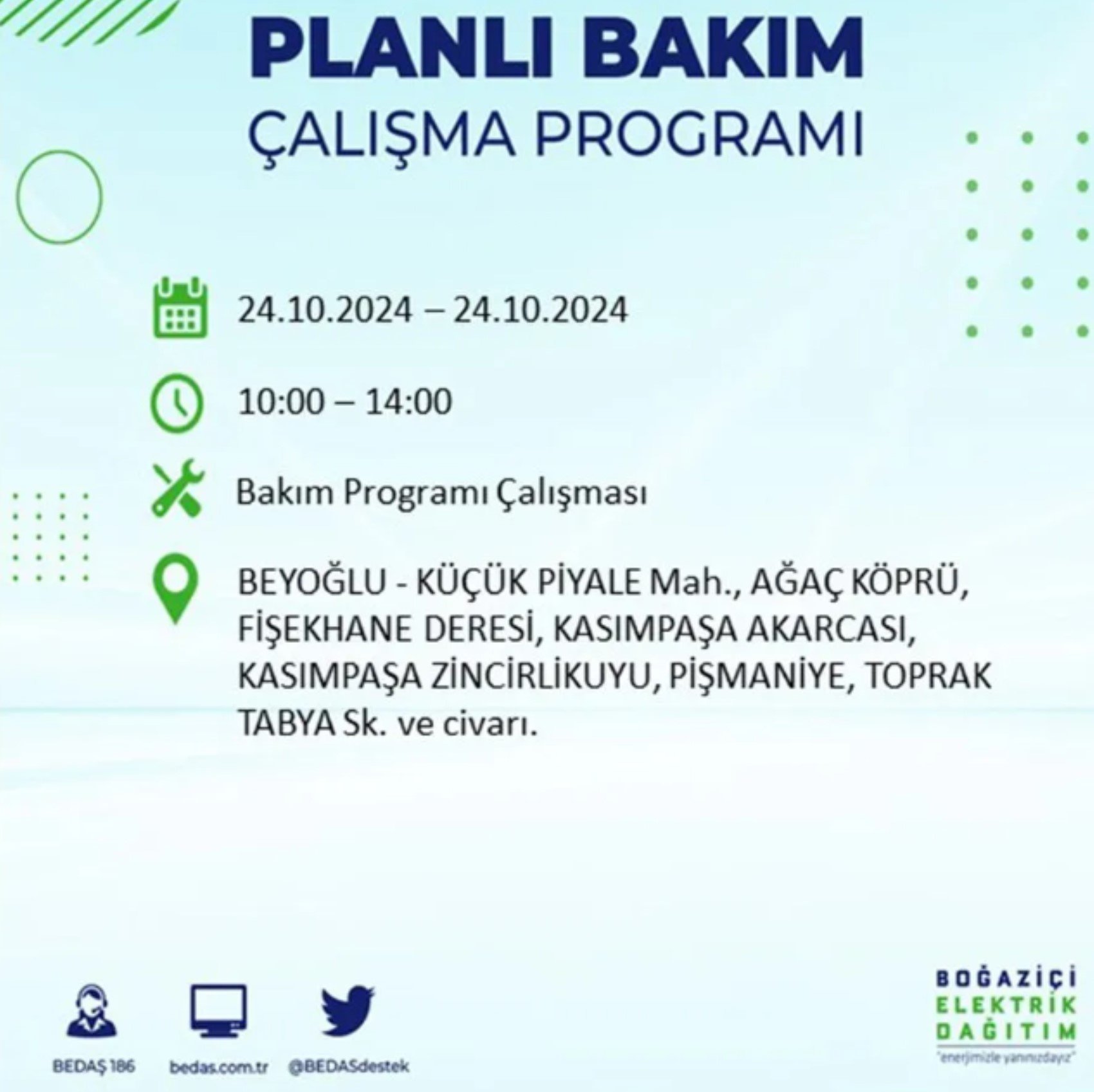 İstanbul'da elektrik kesintisi: 24 Ekim'de hangi mahalleler etkilenecek?