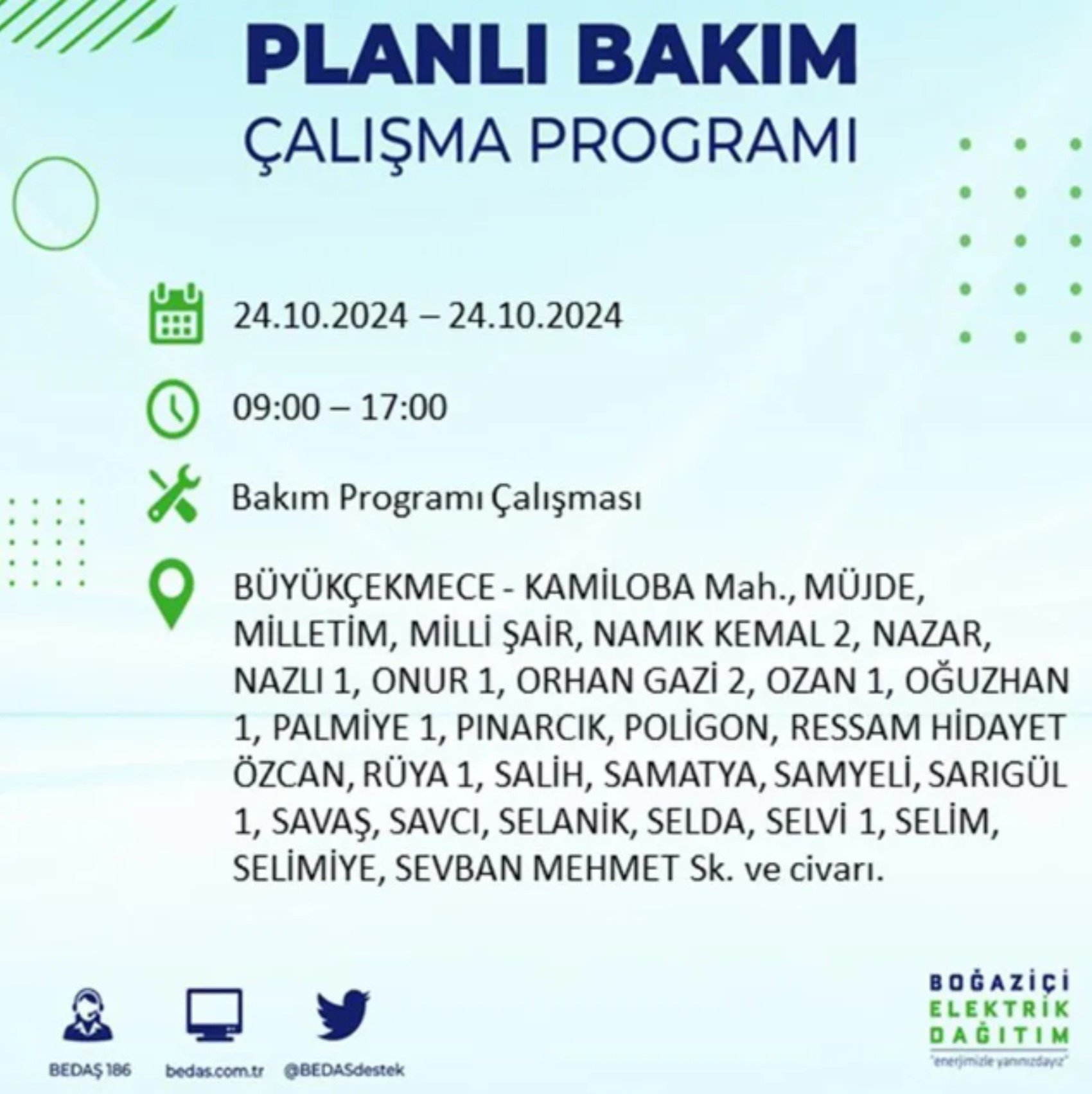 İstanbul'da elektrik kesintisi: 24 Ekim'de hangi mahalleler etkilenecek?