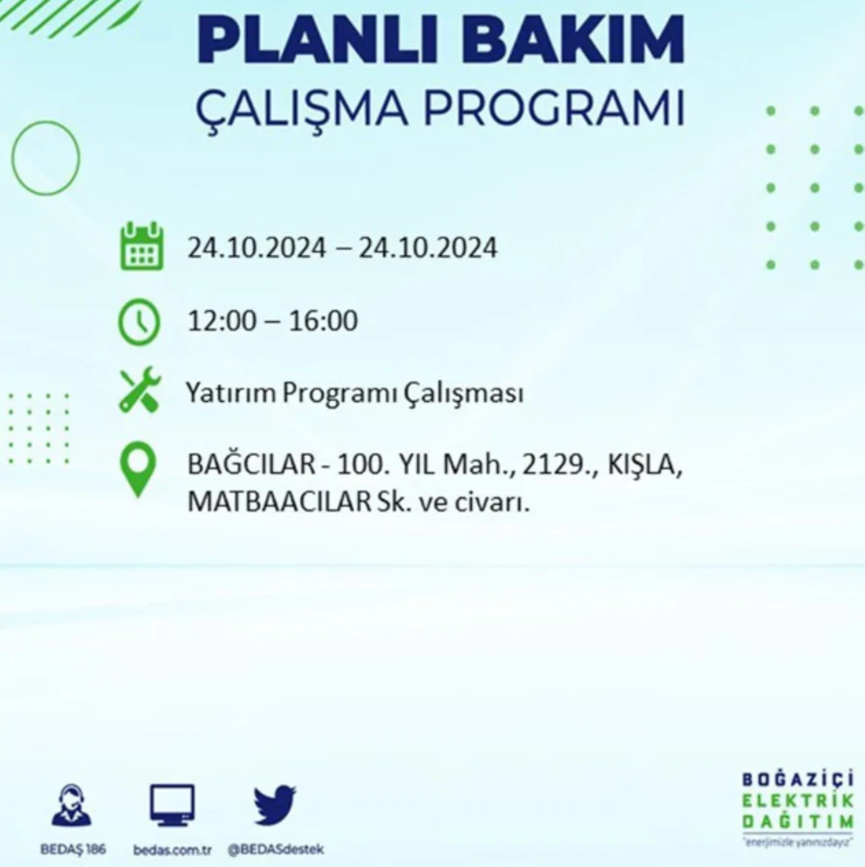 İstanbul'da elektrik kesintisi: 24 Ekim'de hangi mahalleler etkilenecek?