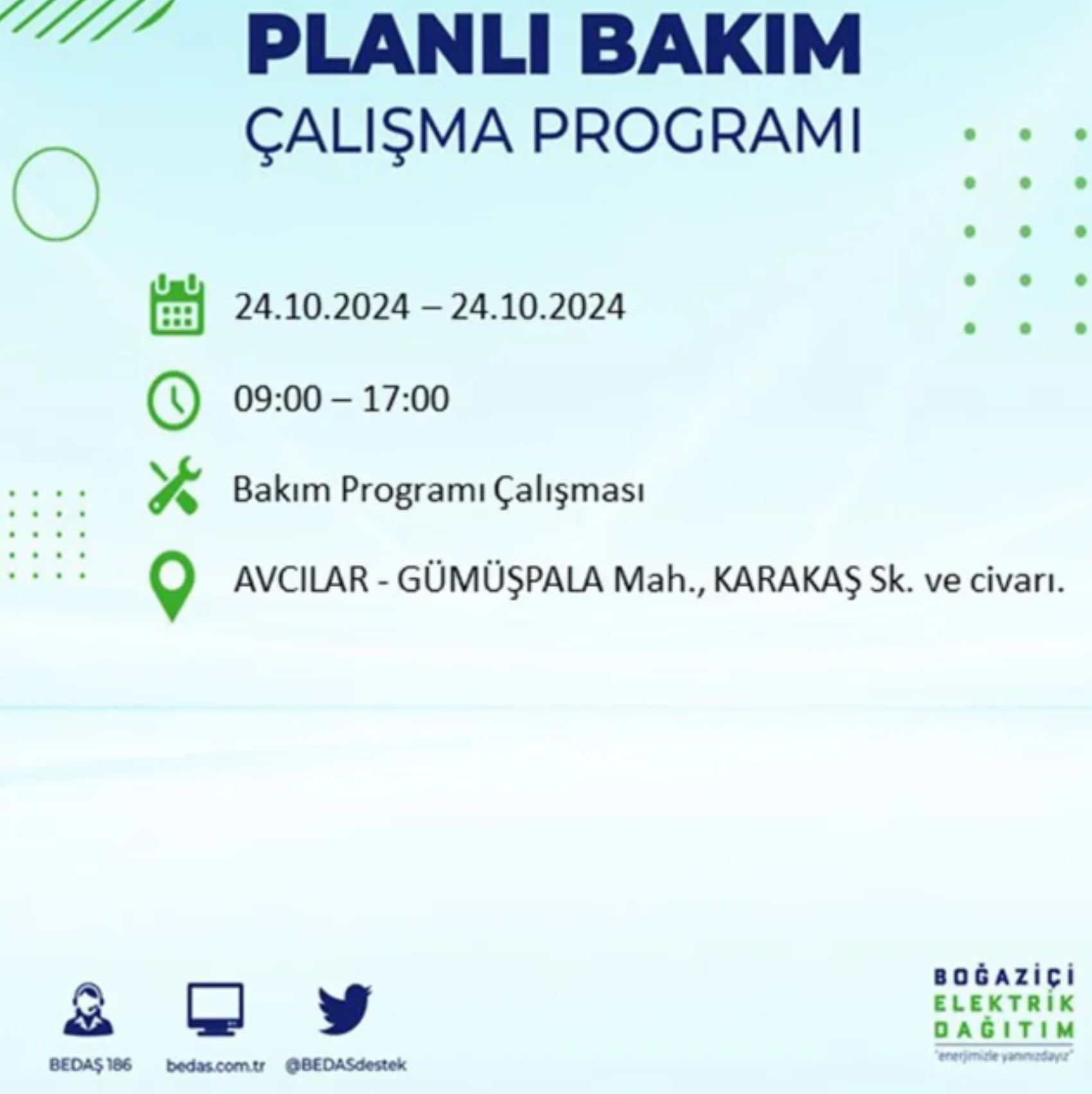 İstanbul'da elektrik kesintisi: 24 Ekim'de hangi mahalleler etkilenecek?