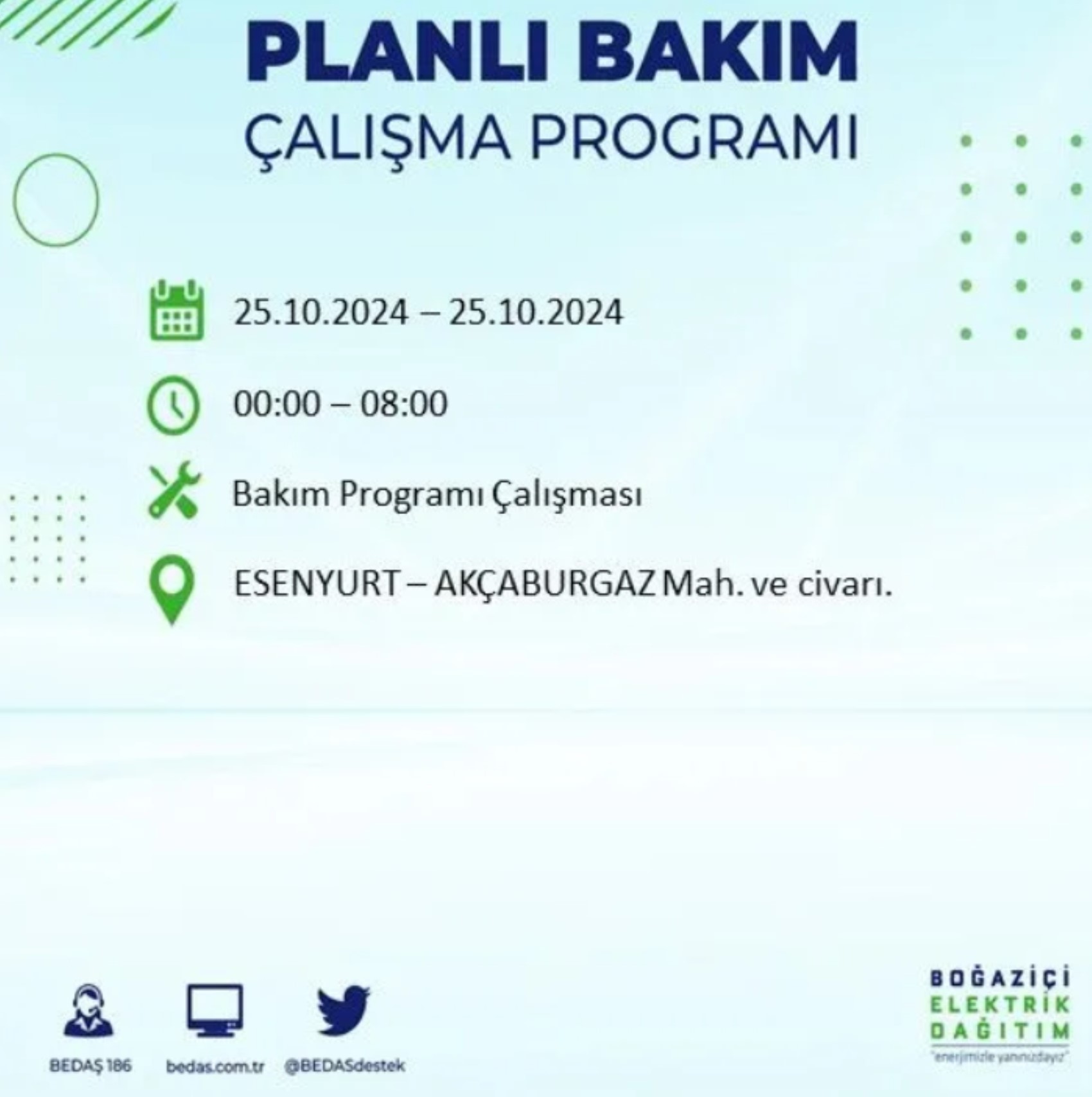 İstanbul'da elektrik kesintisi: 25 Ekim'de hangi mahalleler etkilenecek?