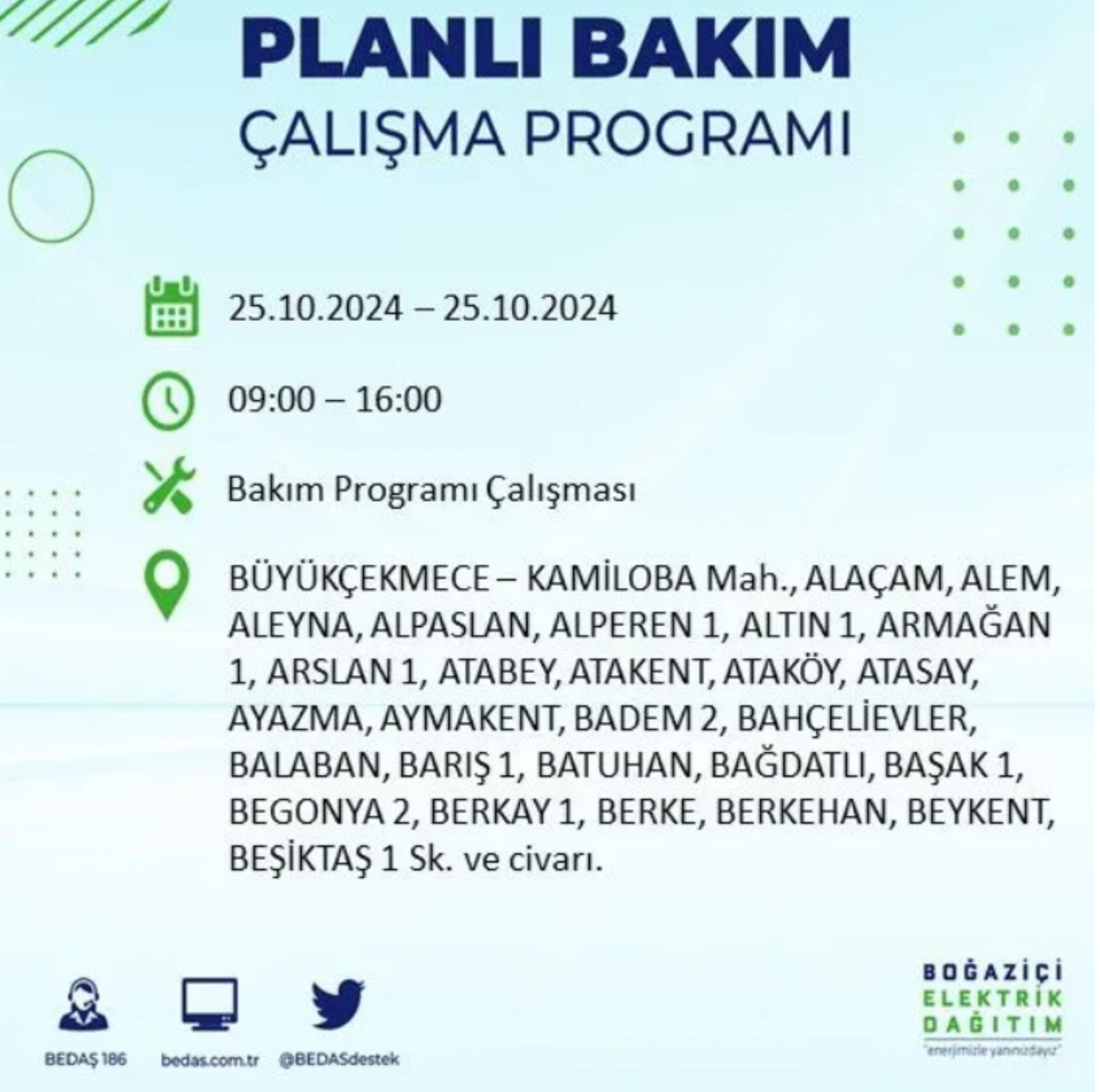 İstanbul'da elektrik kesintisi: 25 Ekim'de hangi mahalleler etkilenecek?