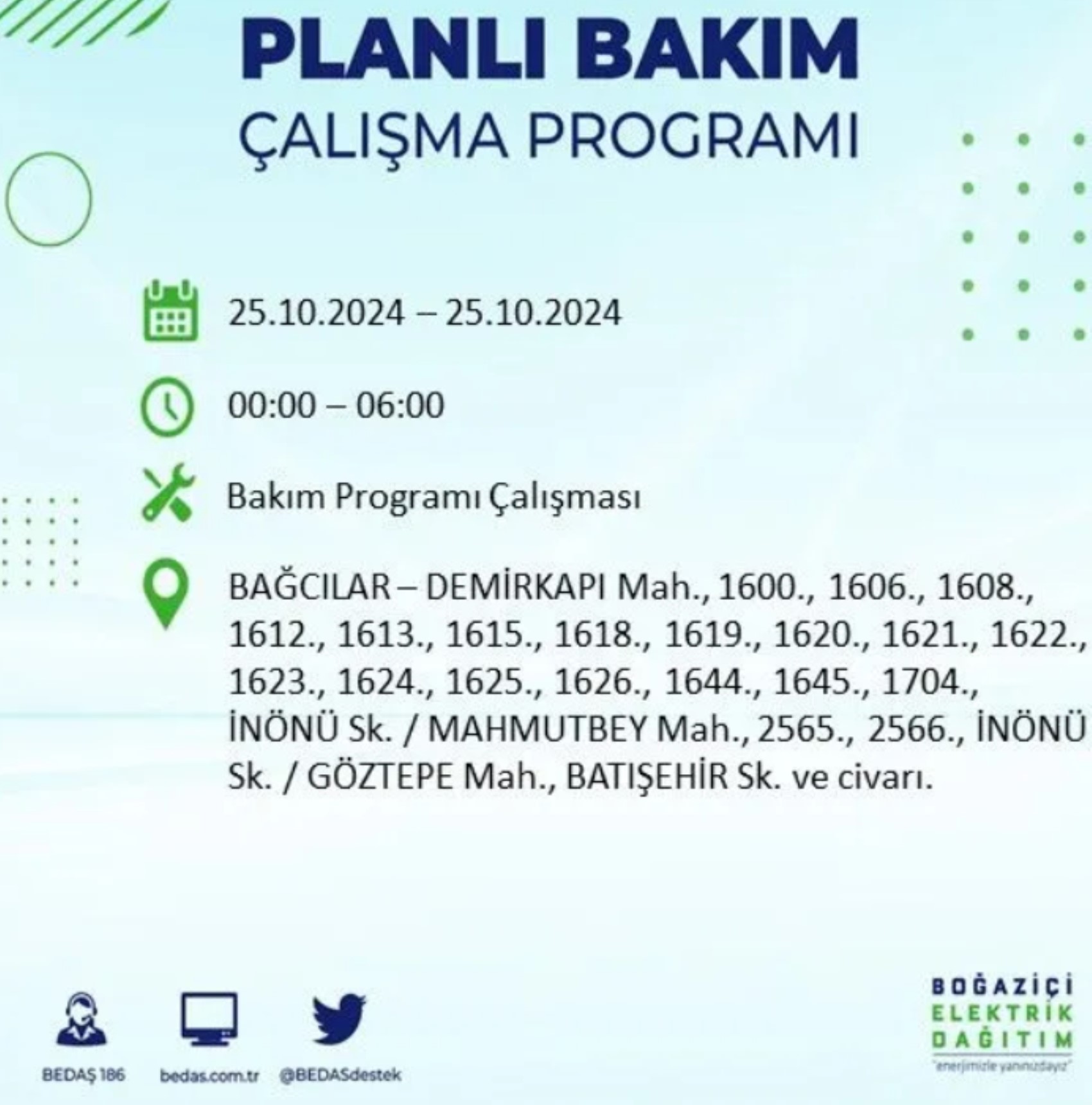 İstanbul'da elektrik kesintisi: 25 Ekim'de hangi mahalleler etkilenecek?