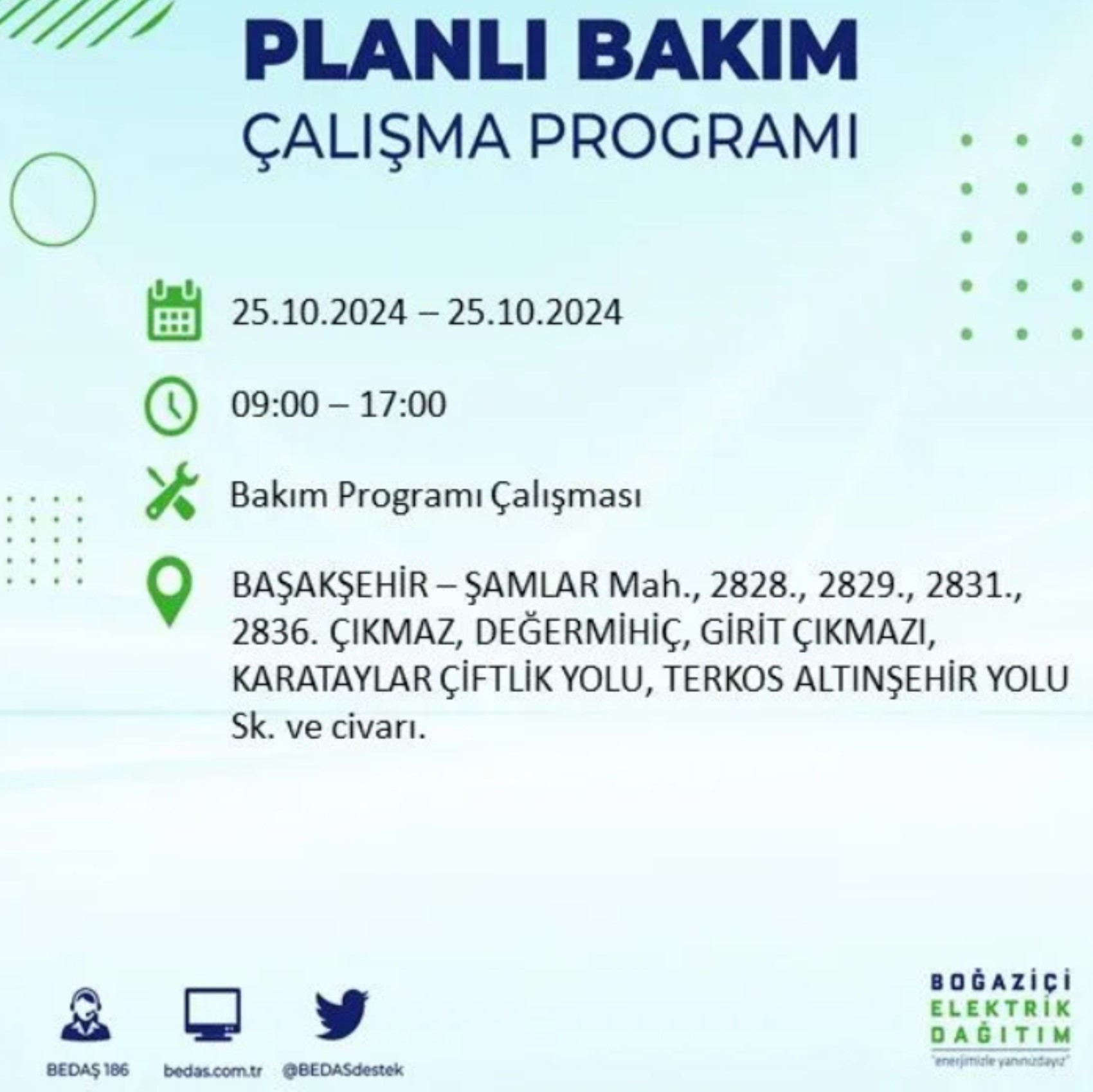 İstanbul'da elektrik kesintisi: 25 Ekim'de hangi mahalleler etkilenecek?