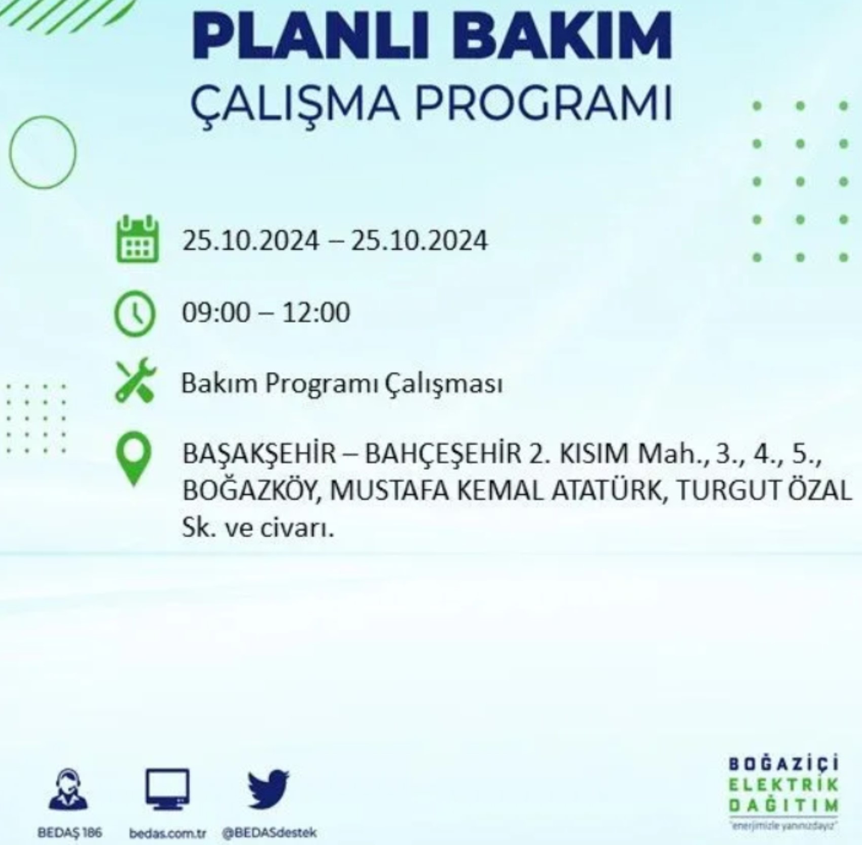 İstanbul'da elektrik kesintisi: 25 Ekim'de hangi mahalleler etkilenecek?