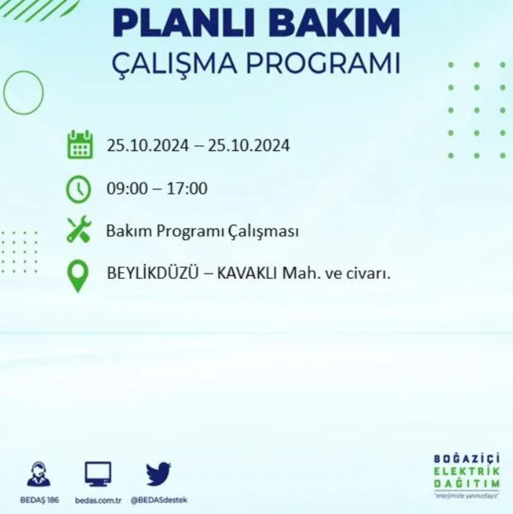 İstanbul'da elektrik kesintisi: 25 Ekim'de hangi mahalleler etkilenecek?