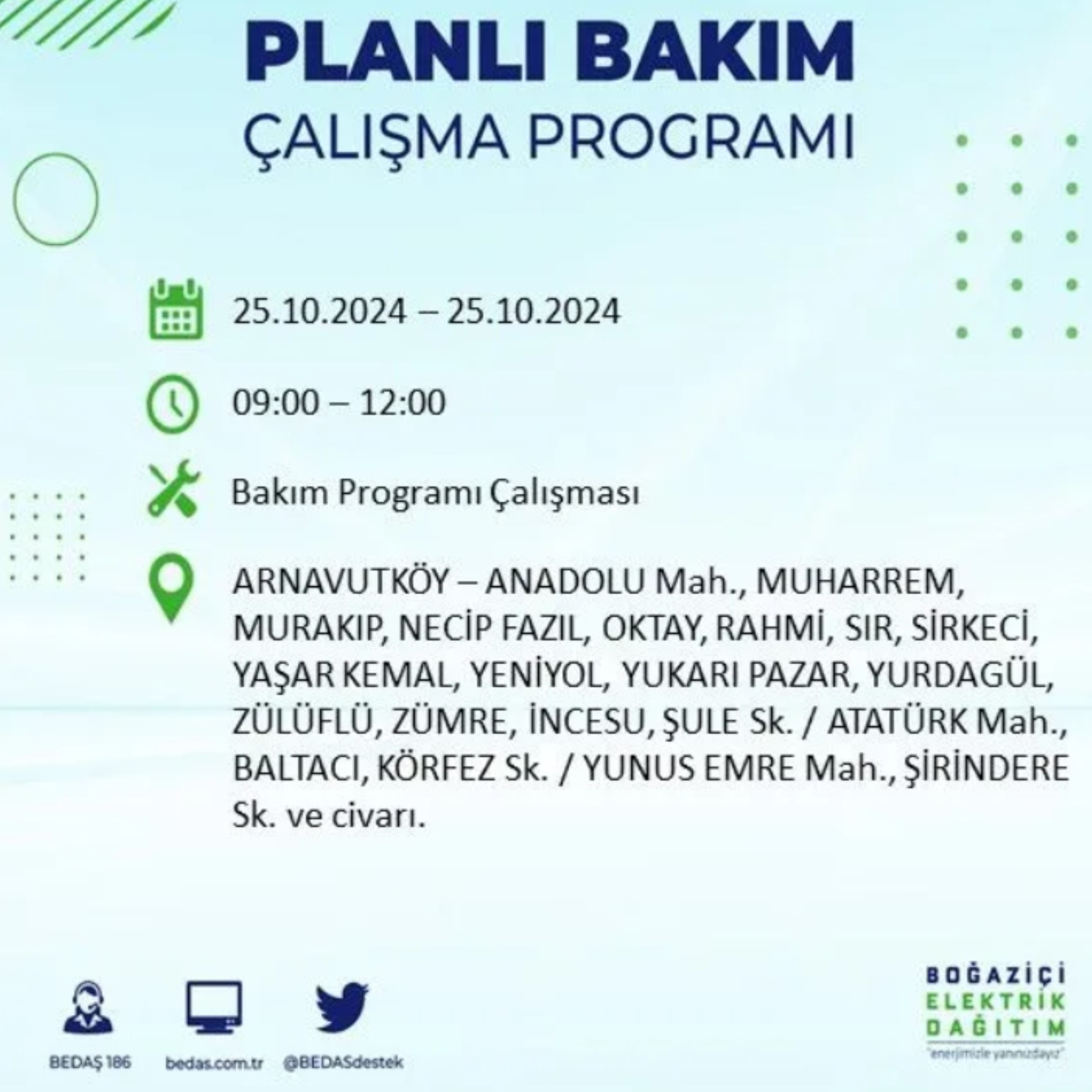 İstanbul'da elektrik kesintisi: 25 Ekim'de hangi mahalleler etkilenecek?