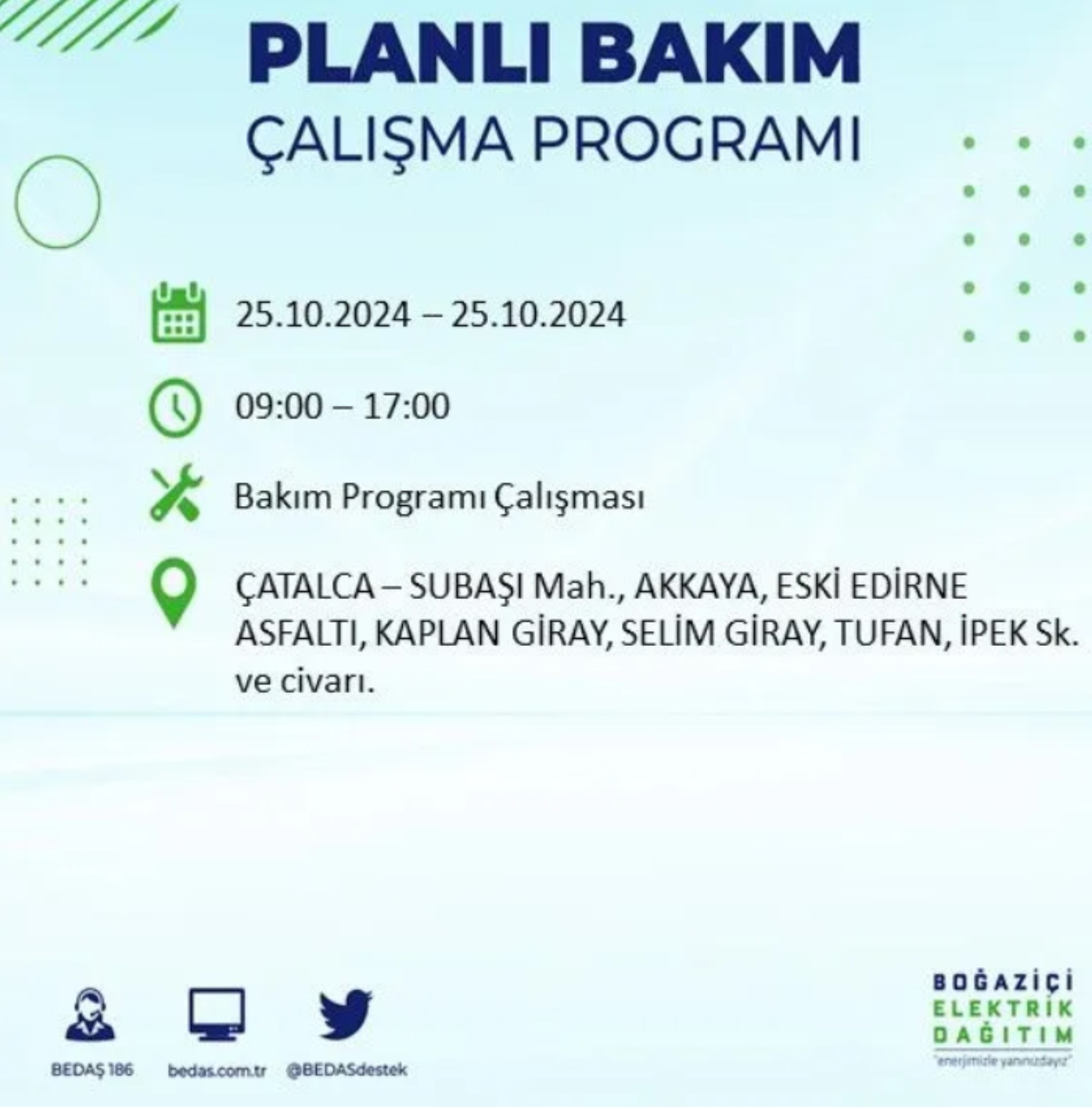 İstanbul'da elektrik kesintisi: 25 Ekim'de hangi mahalleler etkilenecek?