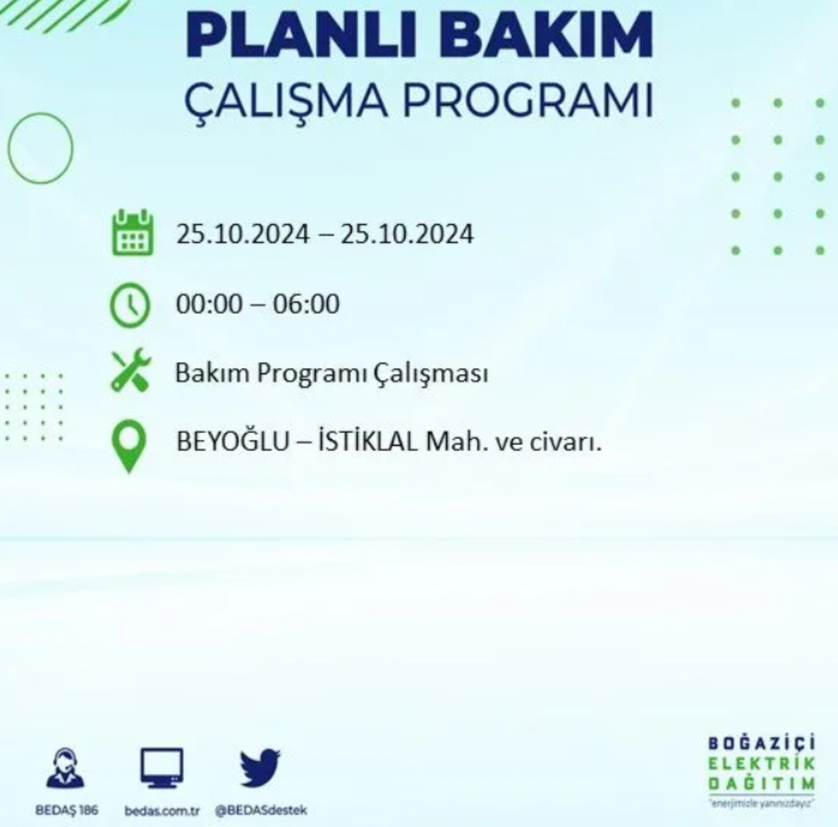 İstanbul'da elektrik kesintisi: 25 Ekim'de hangi mahalleler etkilenecek?