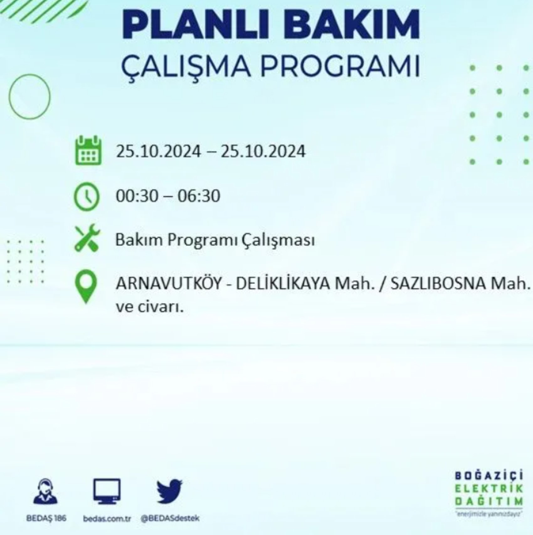 İstanbul'da elektrik kesintisi: 25 Ekim'de hangi mahalleler etkilenecek?