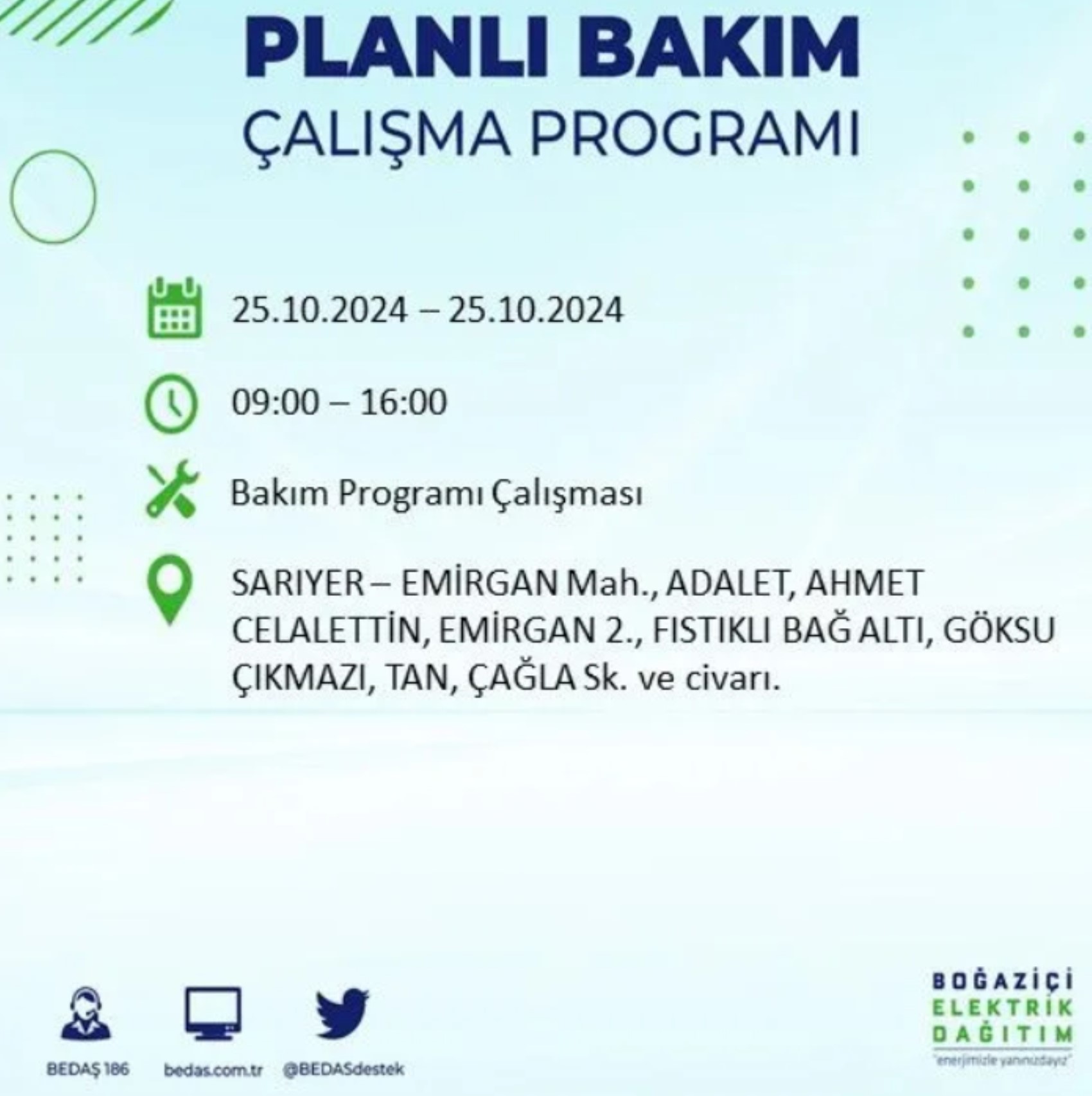 İstanbul'da elektrik kesintisi: 25 Ekim'de hangi mahalleler etkilenecek?