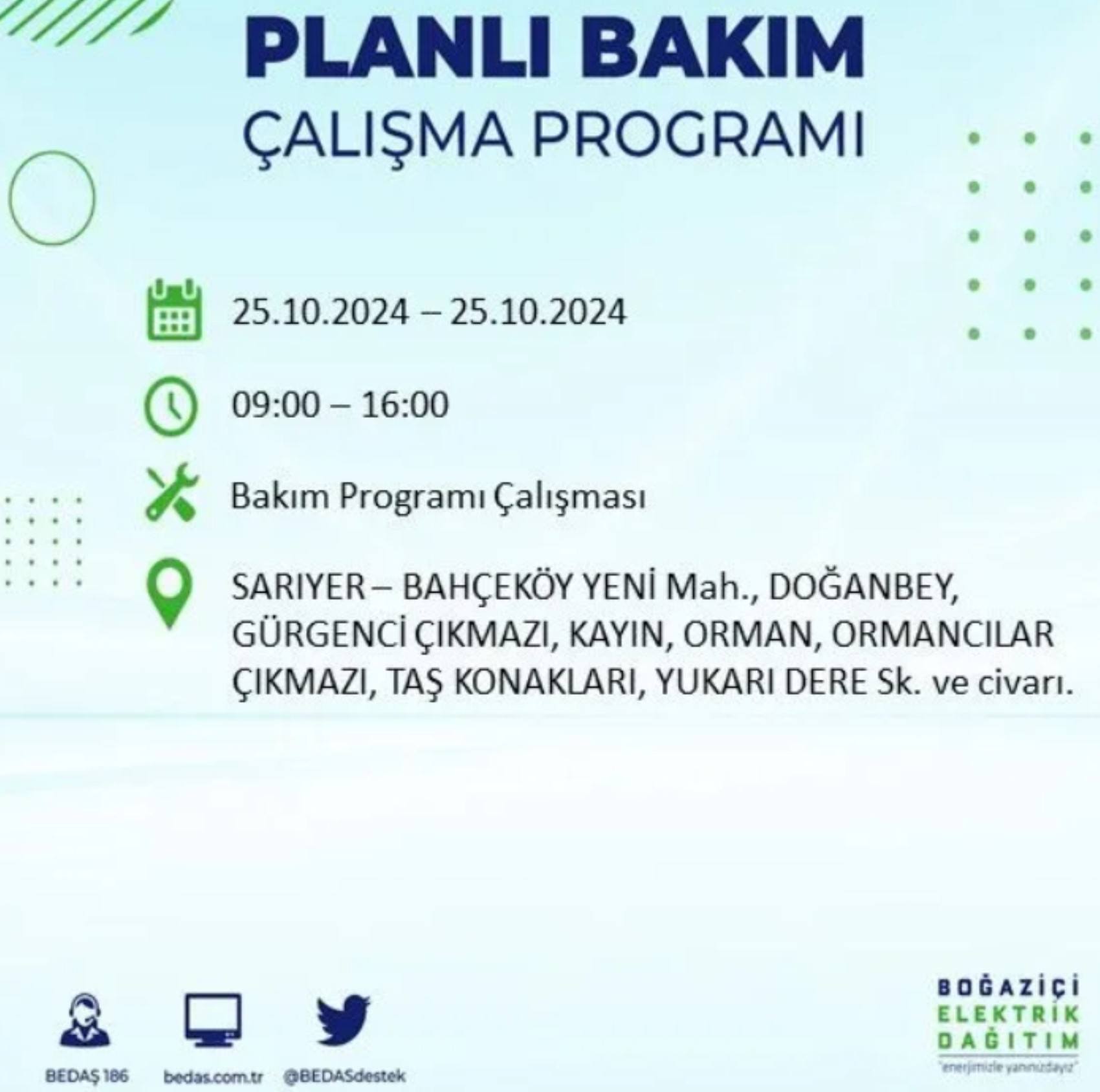 İstanbul'da elektrik kesintisi: 25 Ekim'de hangi mahalleler etkilenecek?