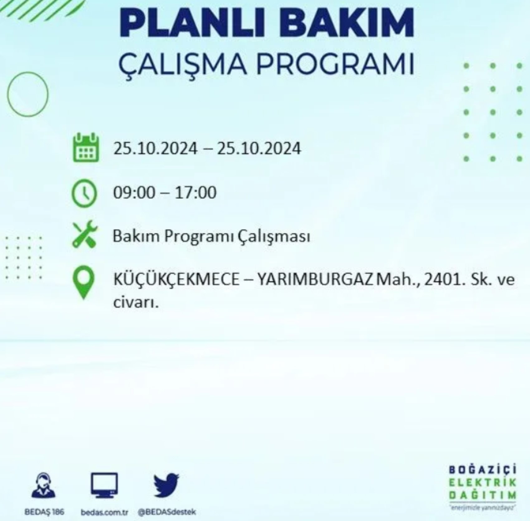 İstanbul'da elektrik kesintisi: 25 Ekim'de hangi mahalleler etkilenecek?