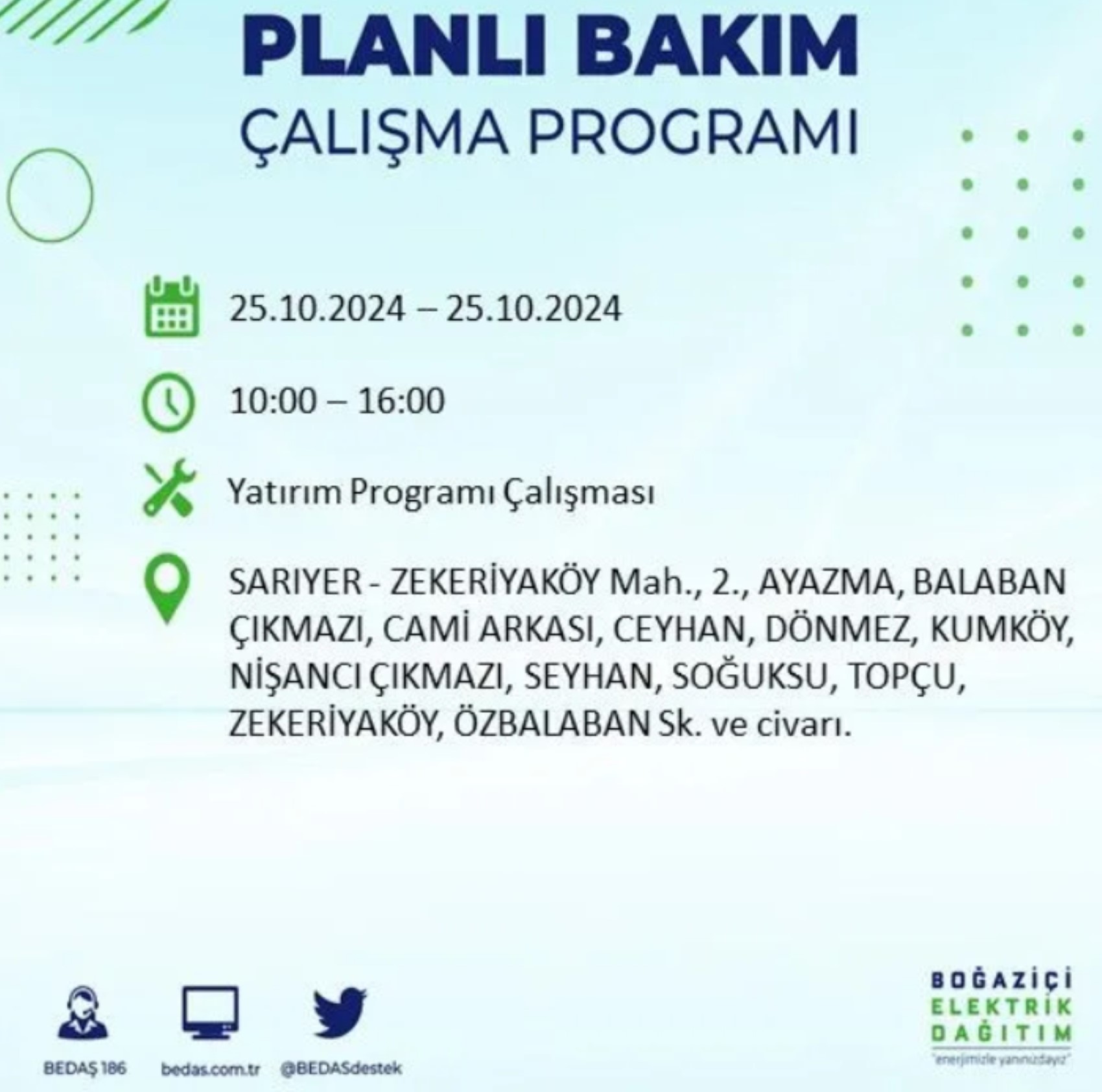 İstanbul'da elektrik kesintisi: 25 Ekim'de hangi mahalleler etkilenecek?