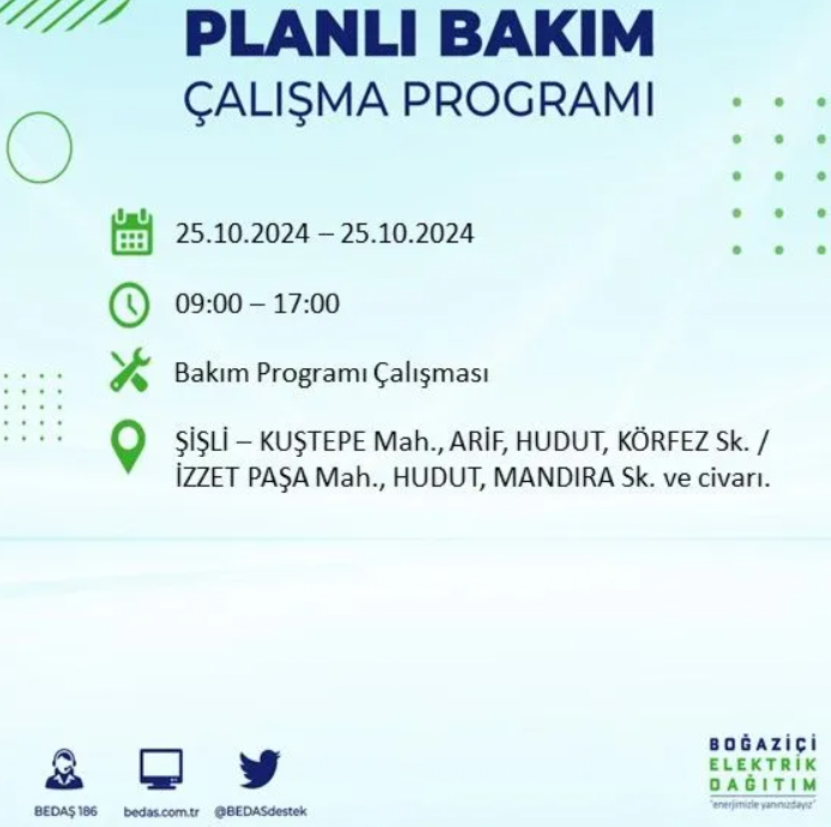 İstanbul'da elektrik kesintisi: 25 Ekim'de hangi mahalleler etkilenecek?