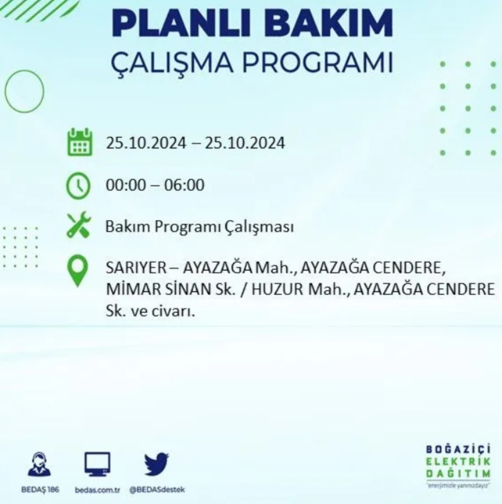 İstanbul'da elektrik kesintisi: 25 Ekim'de hangi mahalleler etkilenecek?