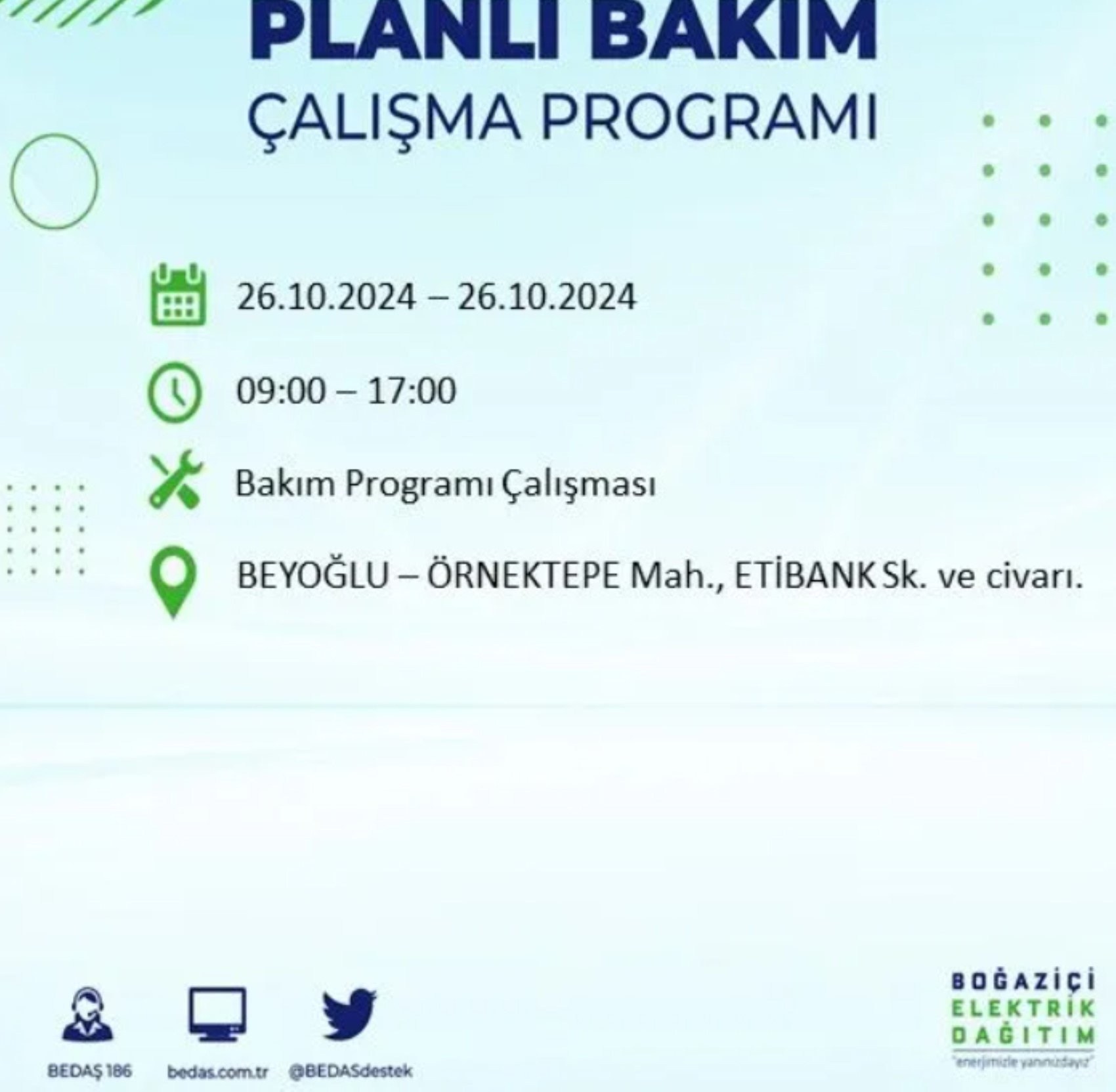 İstanbul'da elektrik kesintisi: 26 Ekim'de hangi mahalleler etkilenecek?