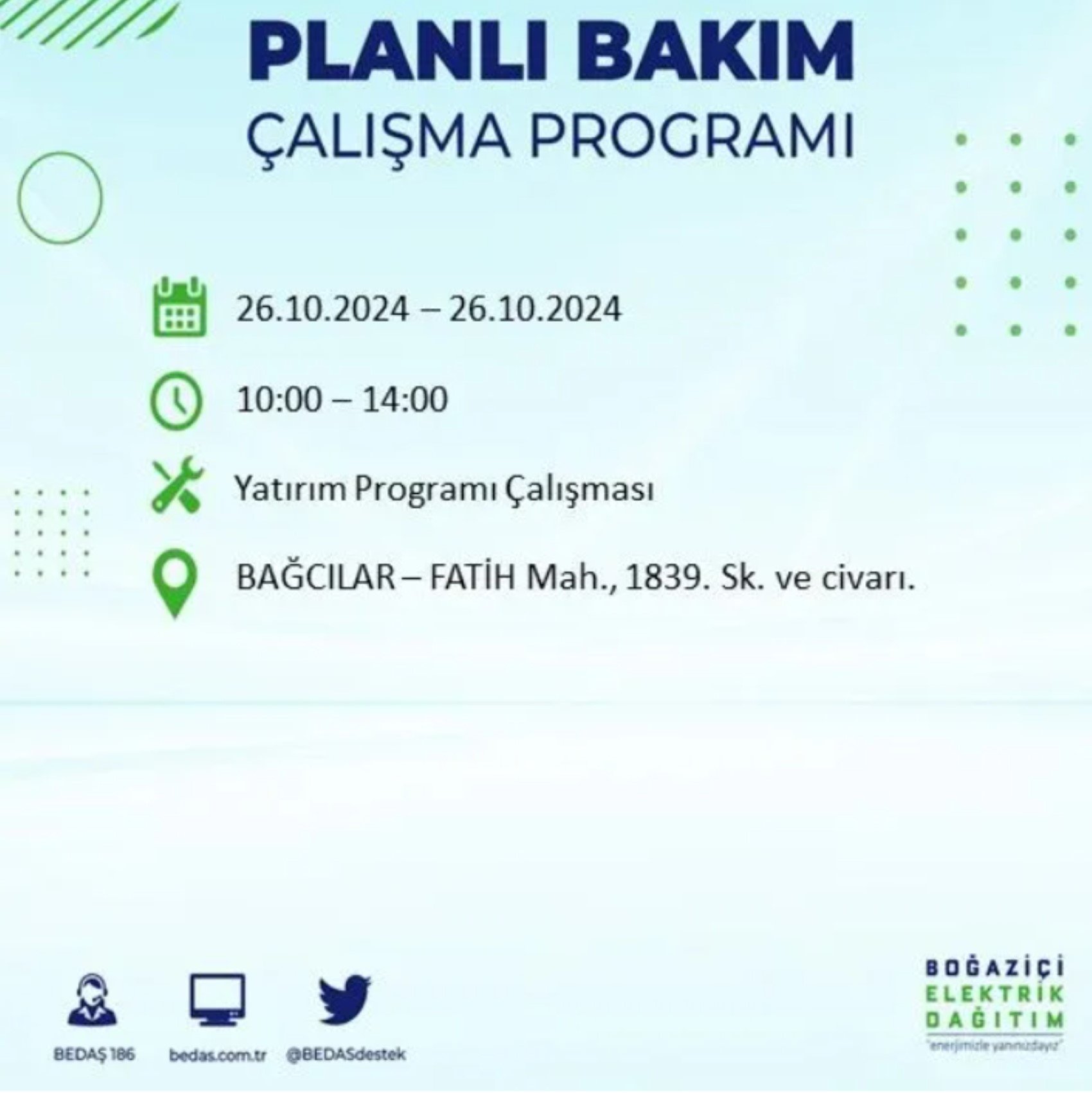 İstanbul'da elektrik kesintisi: 26 Ekim'de hangi mahalleler etkilenecek?