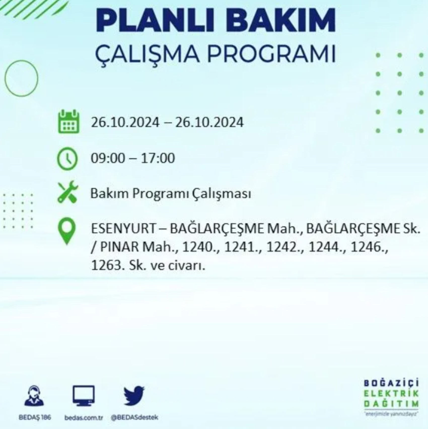 İstanbul'da elektrik kesintisi: 26 Ekim'de hangi mahalleler etkilenecek?