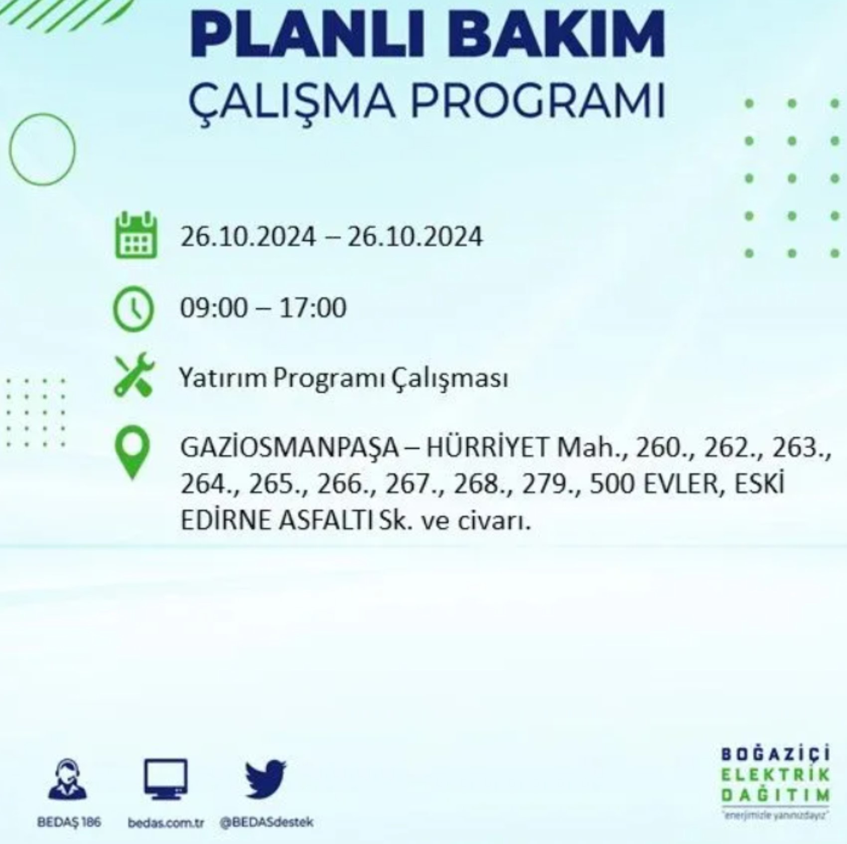 İstanbul'da elektrik kesintisi: 26 Ekim'de hangi mahalleler etkilenecek?