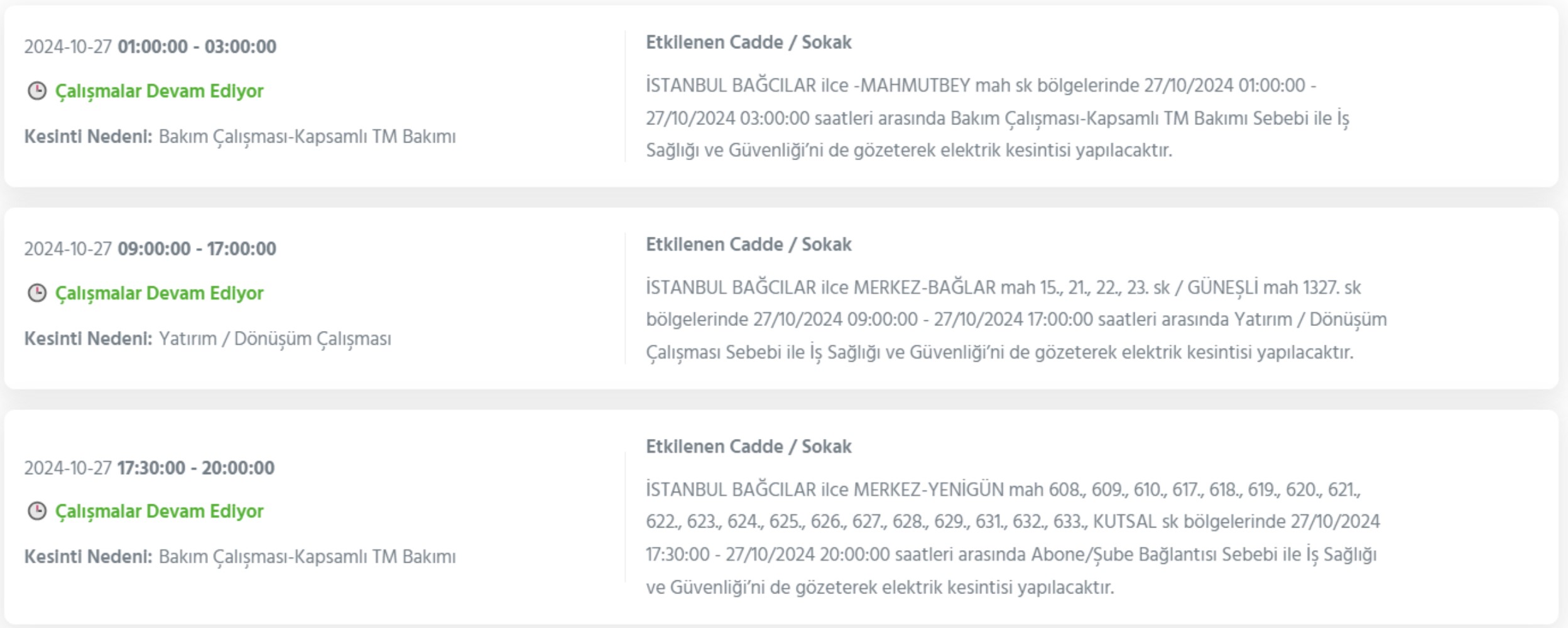 İstanbul'da elektrik kesintisi: 27 Ekim'de hangi mahalleler etkilenecek? AYEDAŞ, BEDAŞ...