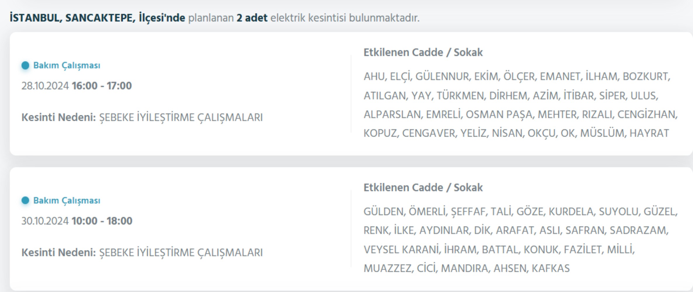 İstanbul'da elektrik kesintisi: 27 Ekim'de hangi mahalleler etkilenecek? AYEDAŞ, BEDAŞ...