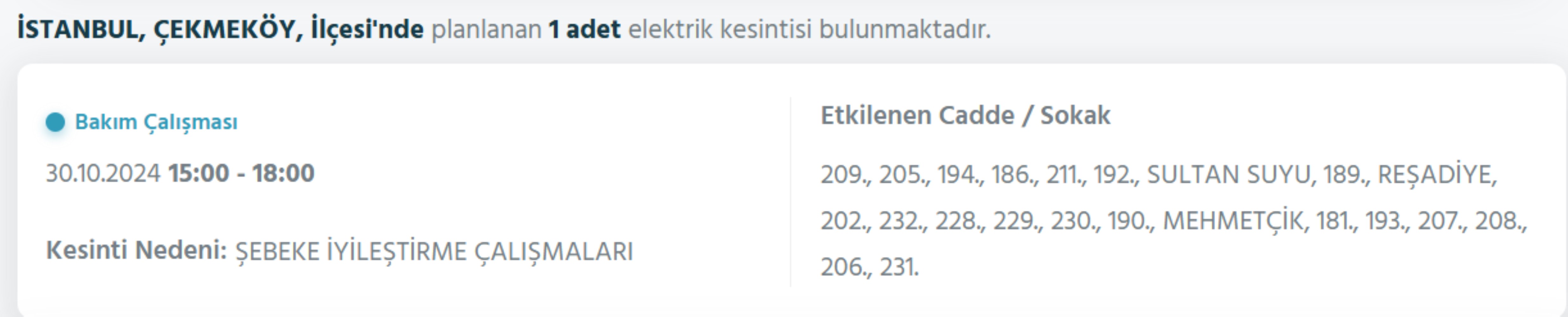 İstanbul'da elektrik kesintisi: 27 Ekim'de hangi mahalleler etkilenecek? AYEDAŞ, BEDAŞ...