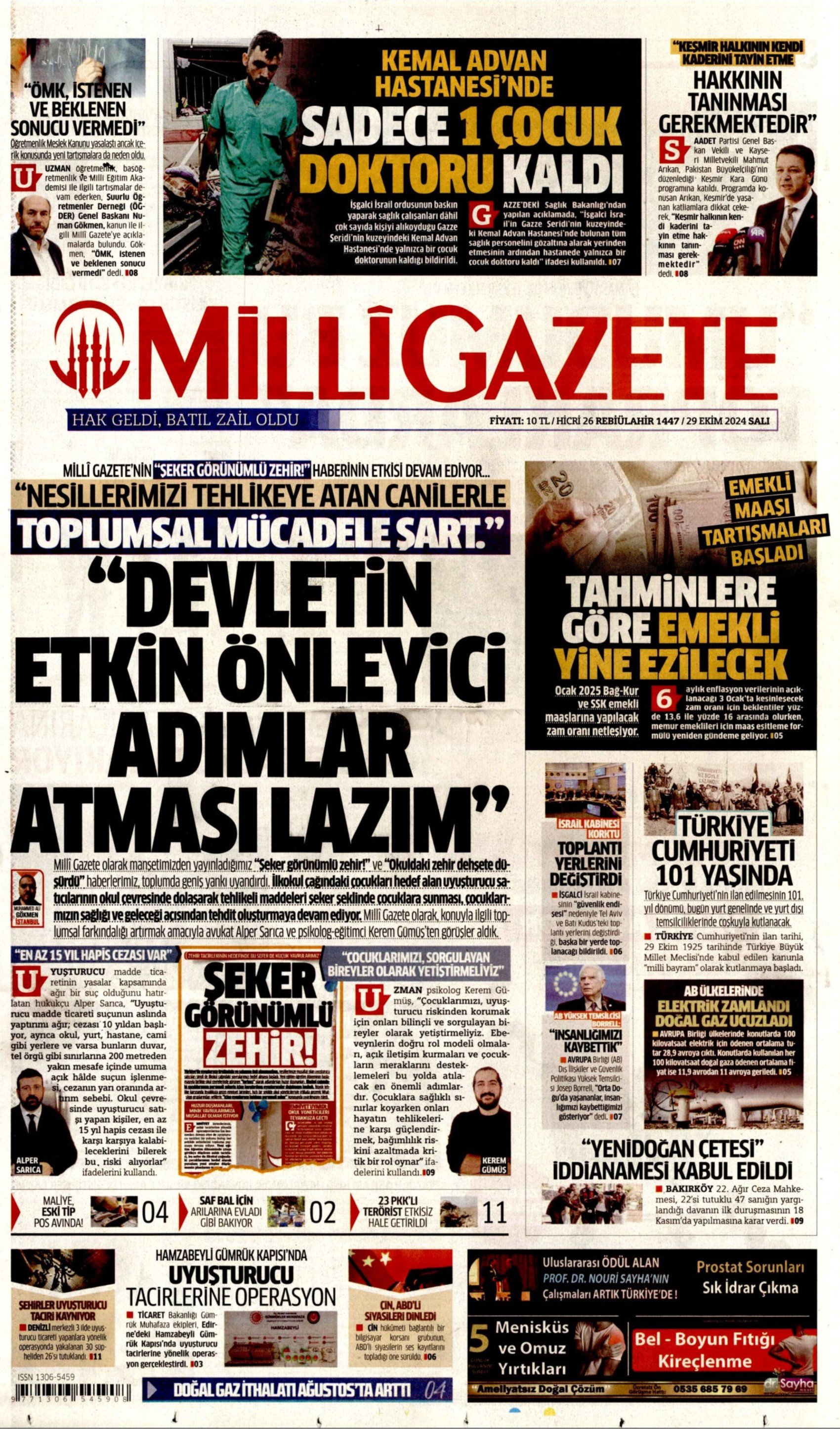 Gazetelerin Cumhuriyet Bayramı manşetleri (29 Ekim 2024)