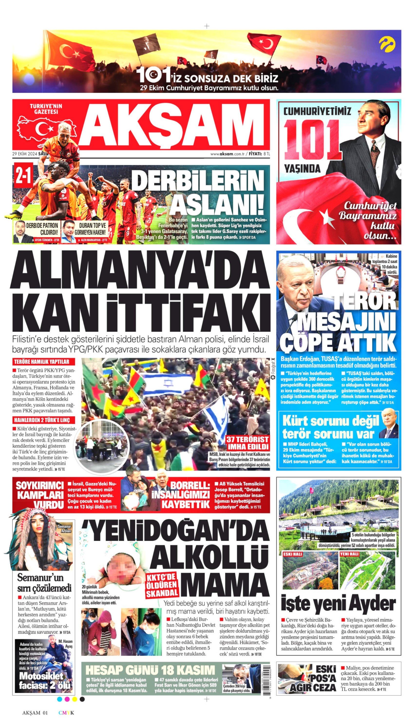 Gazetelerin Cumhuriyet Bayramı manşetleri (29 Ekim 2024)