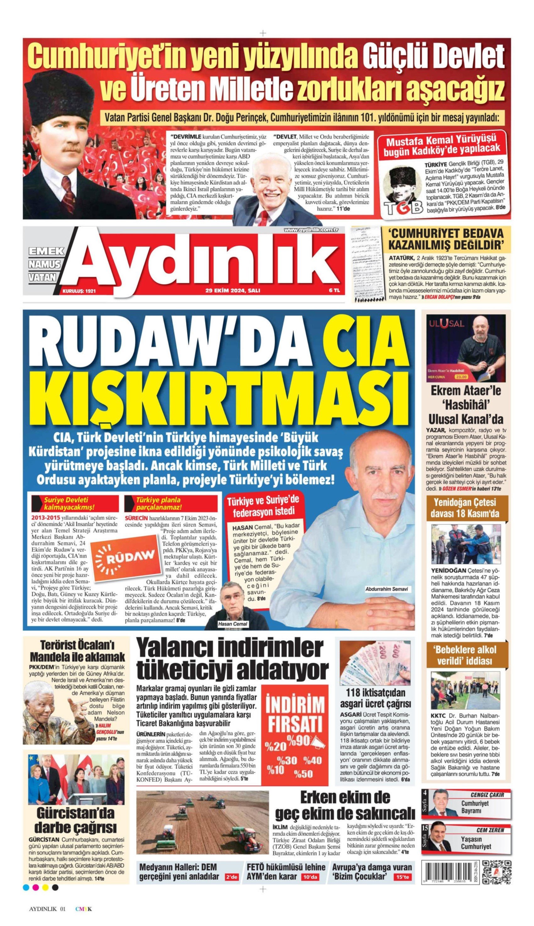 Gazetelerin Cumhuriyet Bayramı manşetleri (29 Ekim 2024)