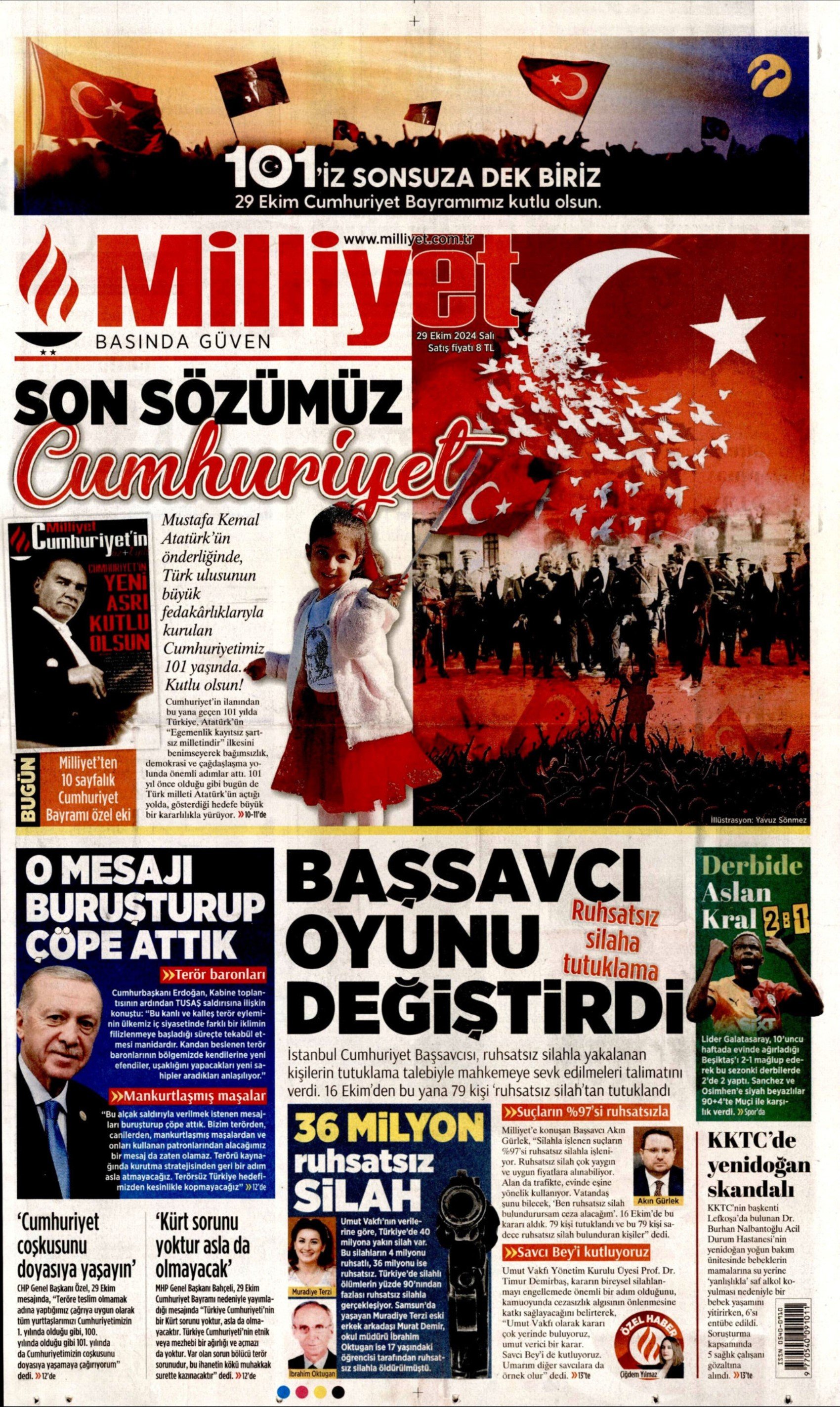 Gazetelerin Cumhuriyet Bayramı manşetleri (29 Ekim 2024)