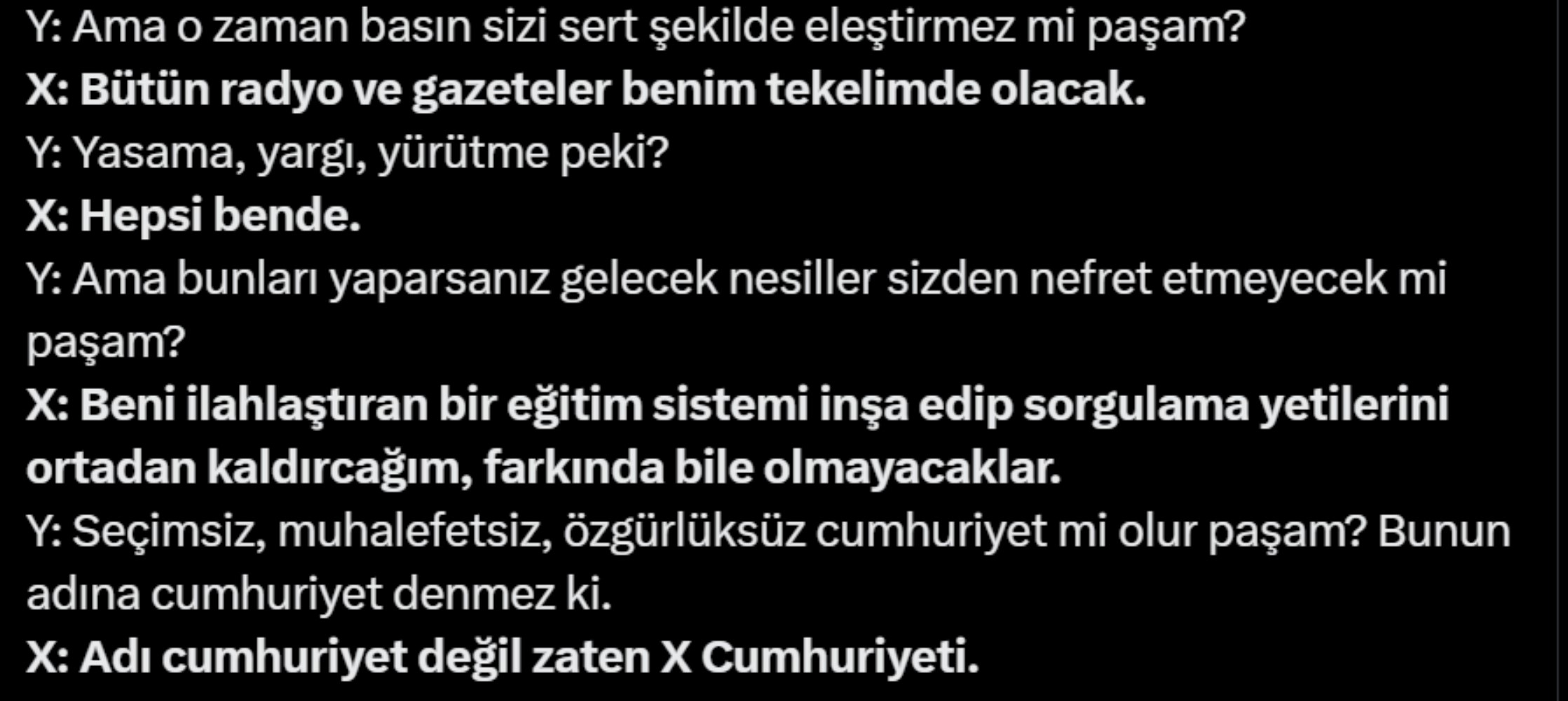 Furkan Bölükbaşı Atatürk'ü hedef alan gönderiyi paylaştı: Atatürk'ten X diye bahsedip, 'X Cumhuriyeti' dediler!