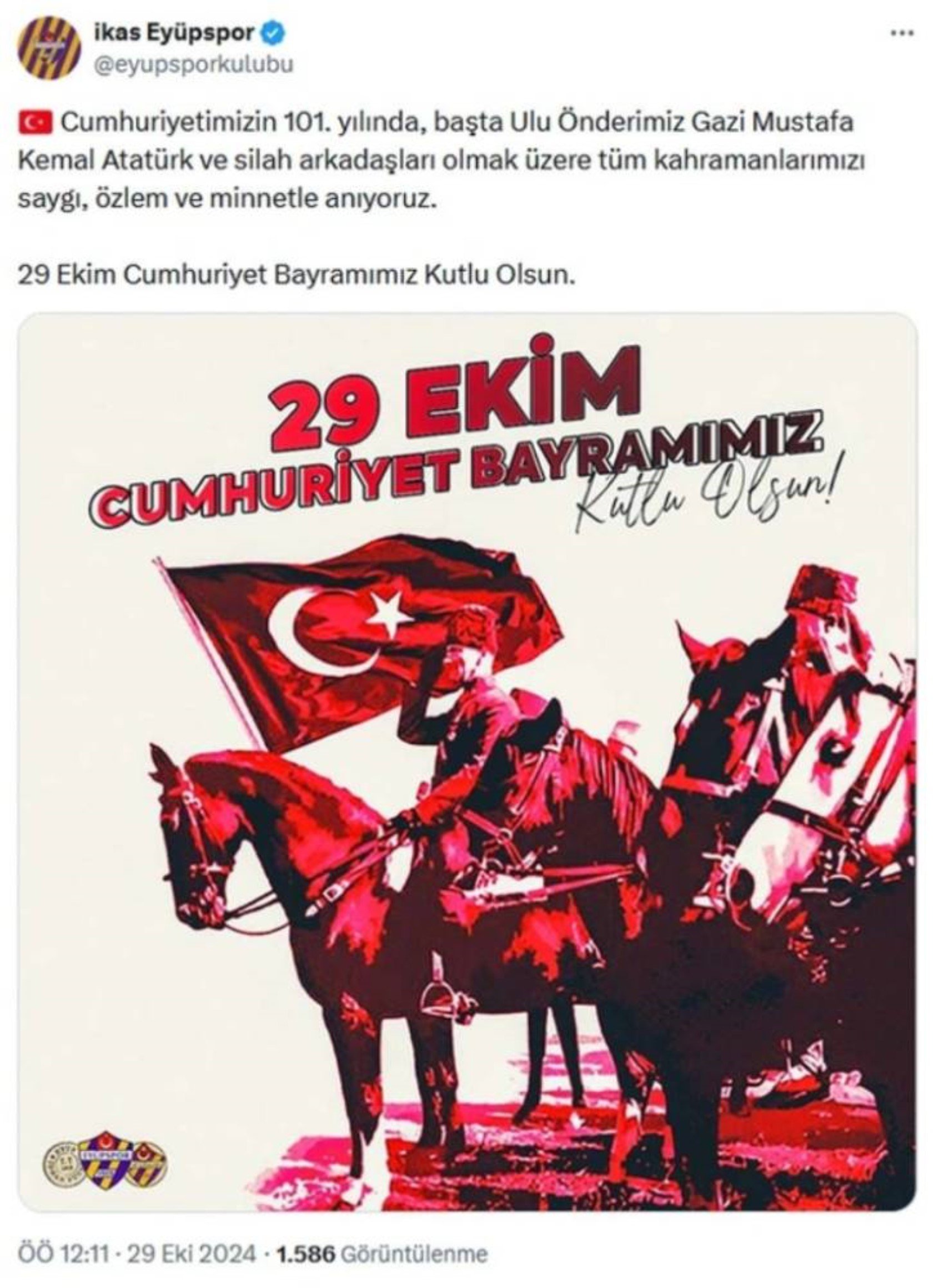 Spor camiasından art arda 29 Ekim Cumhuriyet Bayramı mesajları!