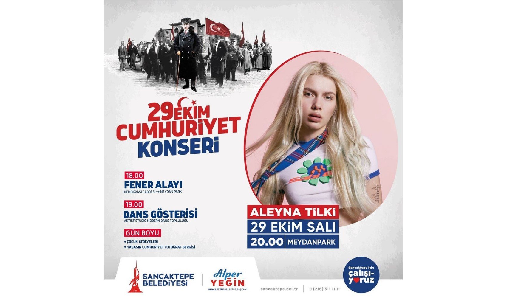 29 Ekim Cumhuriyet Bayramı Aleyna Tilki konseri nerede? Konser saat kaçta başlayacak? Sancaktepe konseri ne zaman başlayacak?