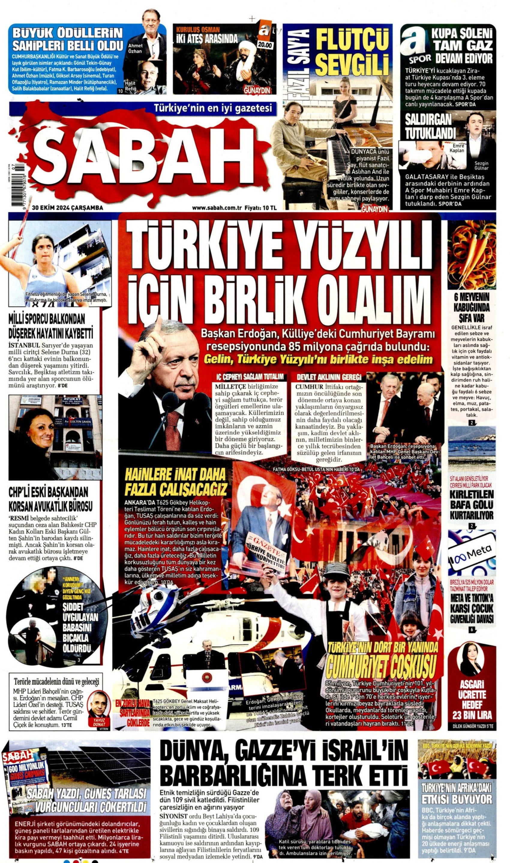 30 Ekim 2024 gazeteler hangi manşetleri attı? Cumhuriyet Bayramı'nın ardından gazeteler neyi yazdı, neyi yazamadı?