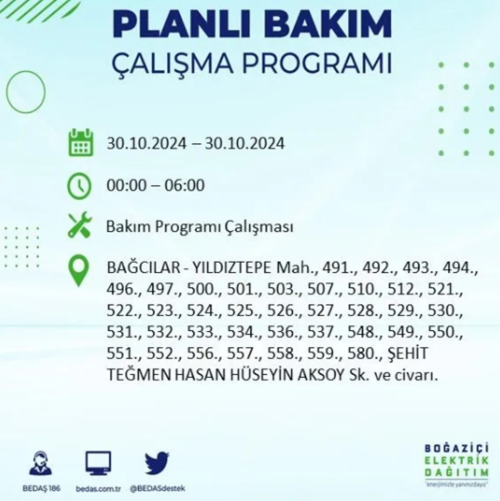 İstanbul'da elektrik kesintisi: 30  Ekim'de hangi mahalleler etkilenecek?