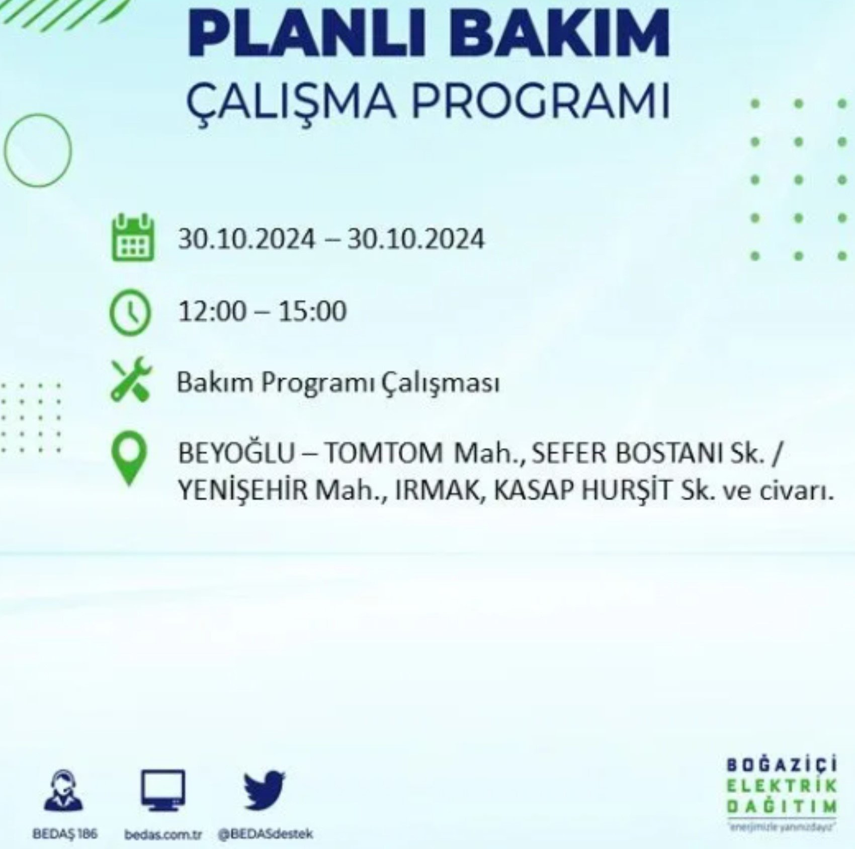 İstanbul'da elektrik kesintisi: 30  Ekim'de hangi mahalleler etkilenecek?