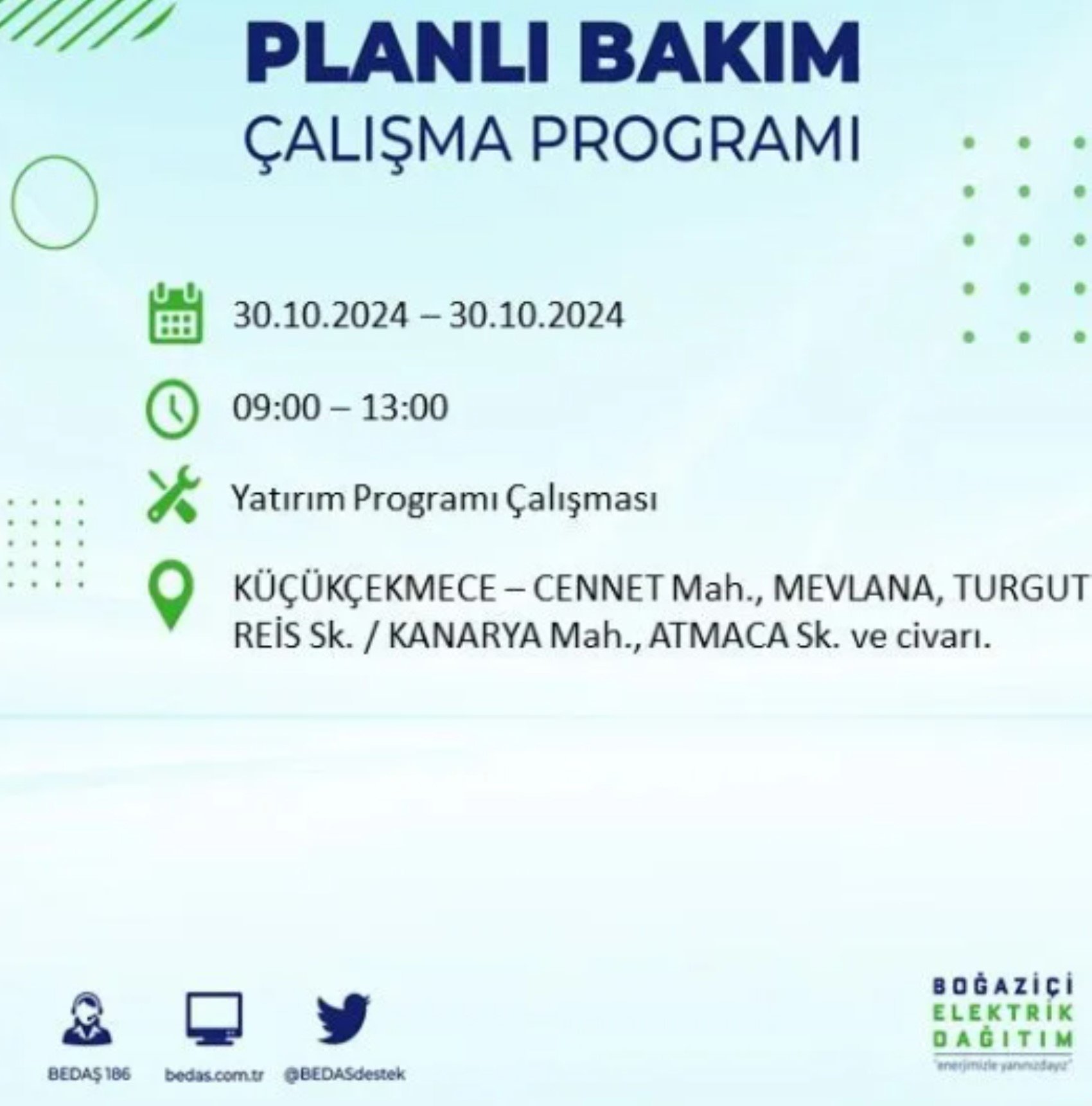 İstanbul'da elektrik kesintisi: 30  Ekim'de hangi mahalleler etkilenecek?