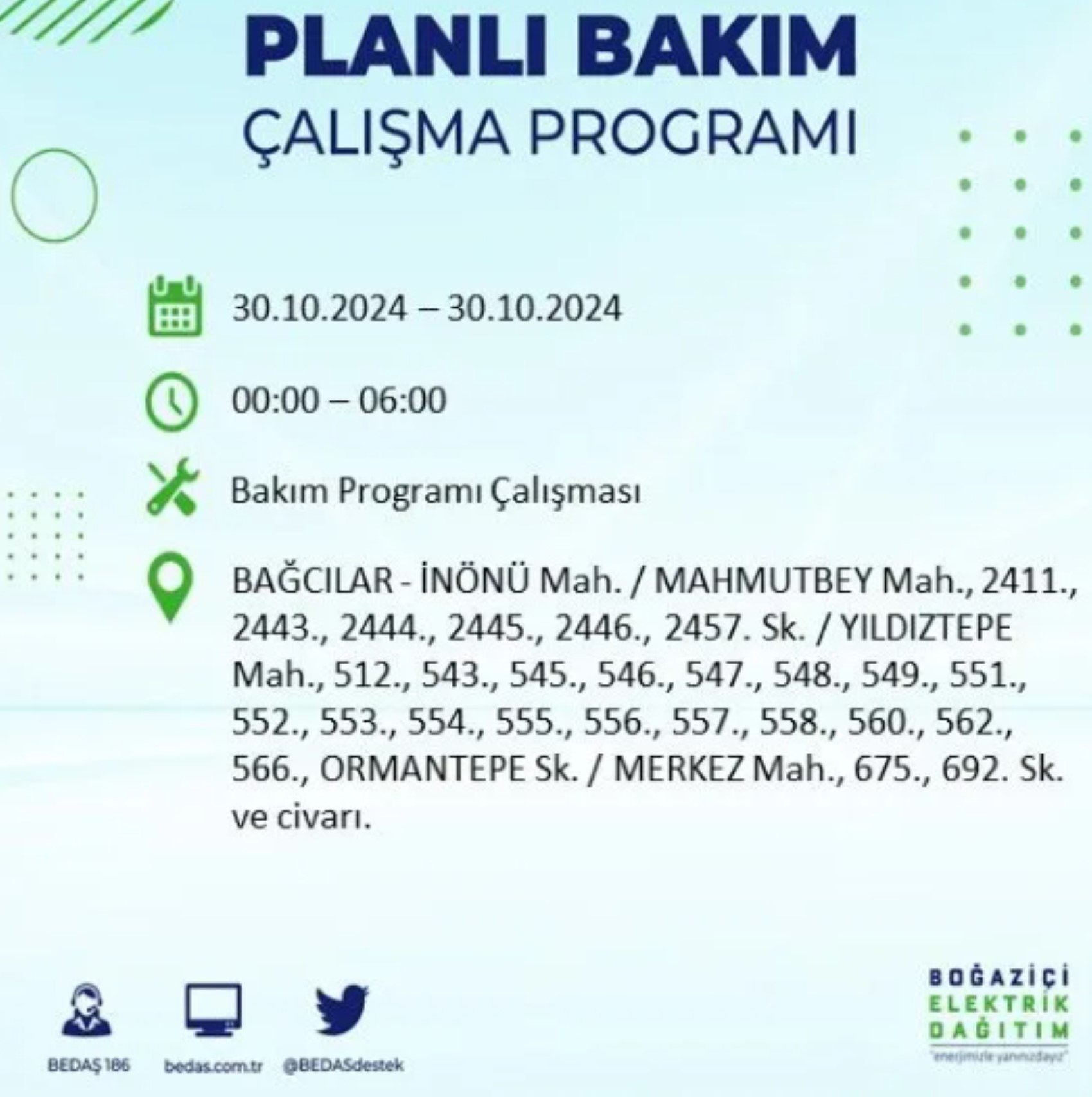 İstanbul'da elektrik kesintisi: 30  Ekim'de hangi mahalleler etkilenecek?