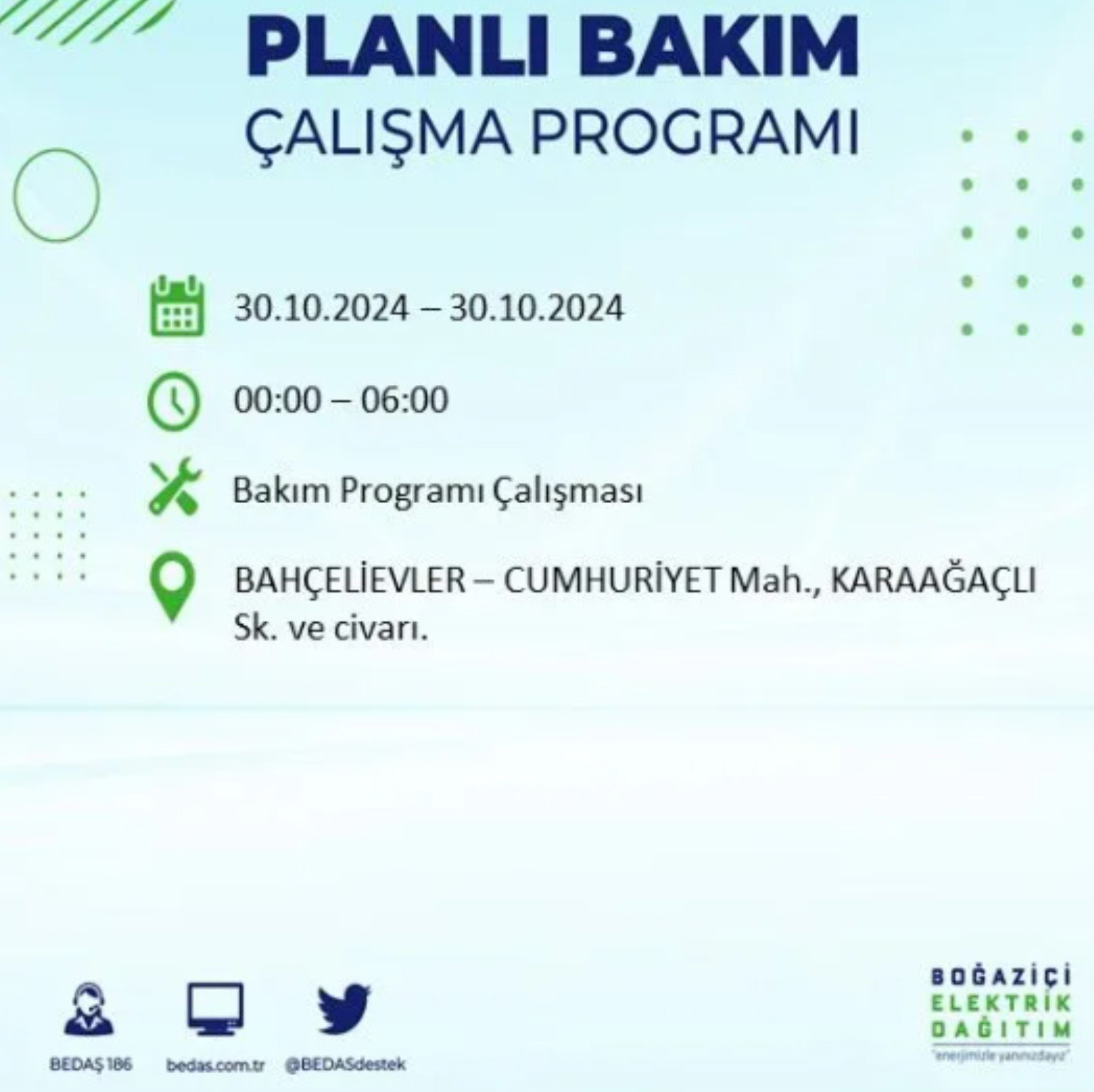 İstanbul'da elektrik kesintisi: 30  Ekim'de hangi mahalleler etkilenecek?