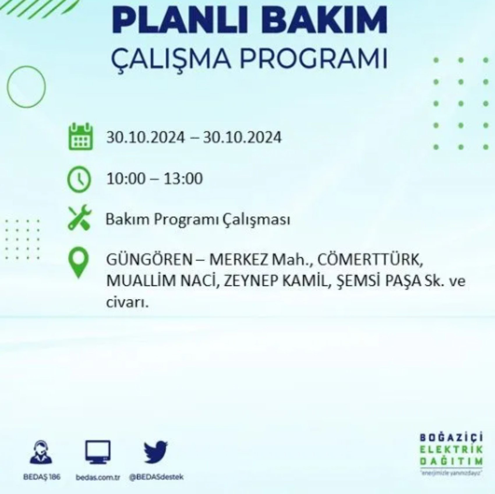 İstanbul'da elektrik kesintisi: 30  Ekim'de hangi mahalleler etkilenecek?