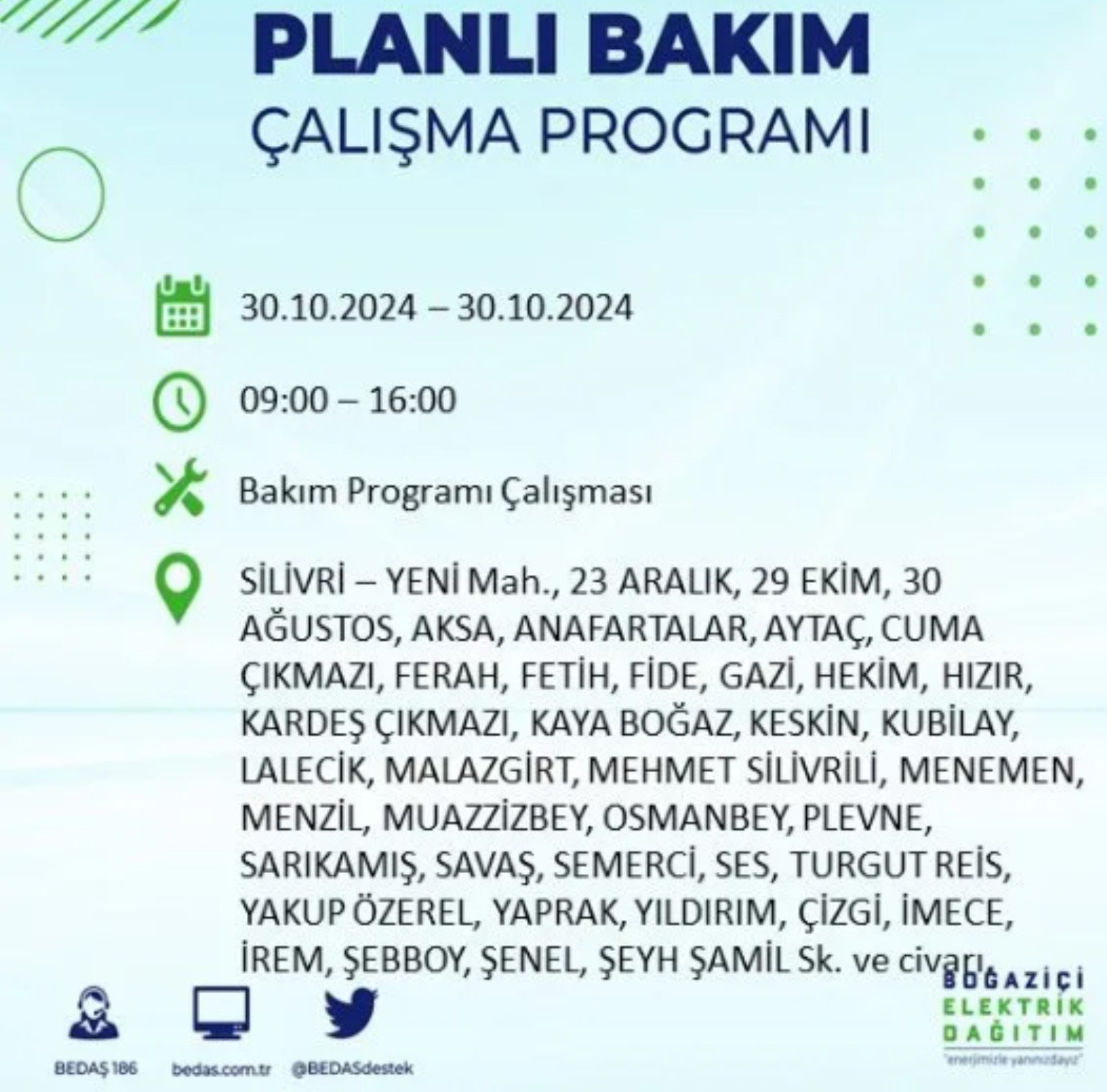 İstanbul'da elektrik kesintisi: 30  Ekim'de hangi mahalleler etkilenecek?