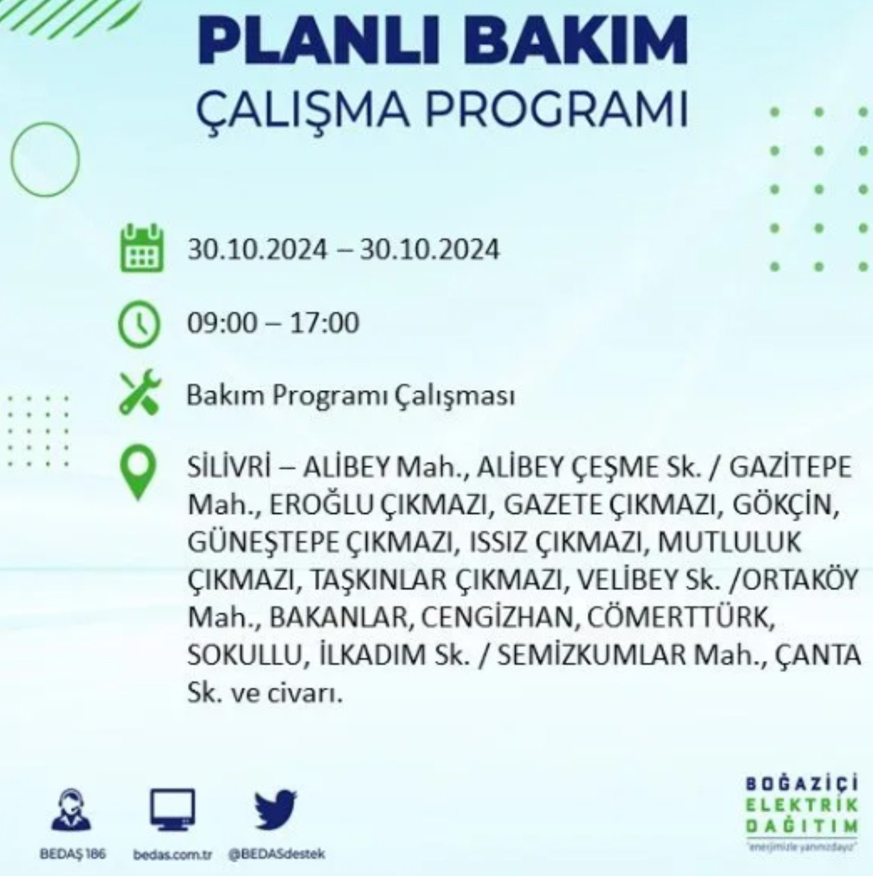 İstanbul'da elektrik kesintisi: 30  Ekim'de hangi mahalleler etkilenecek?