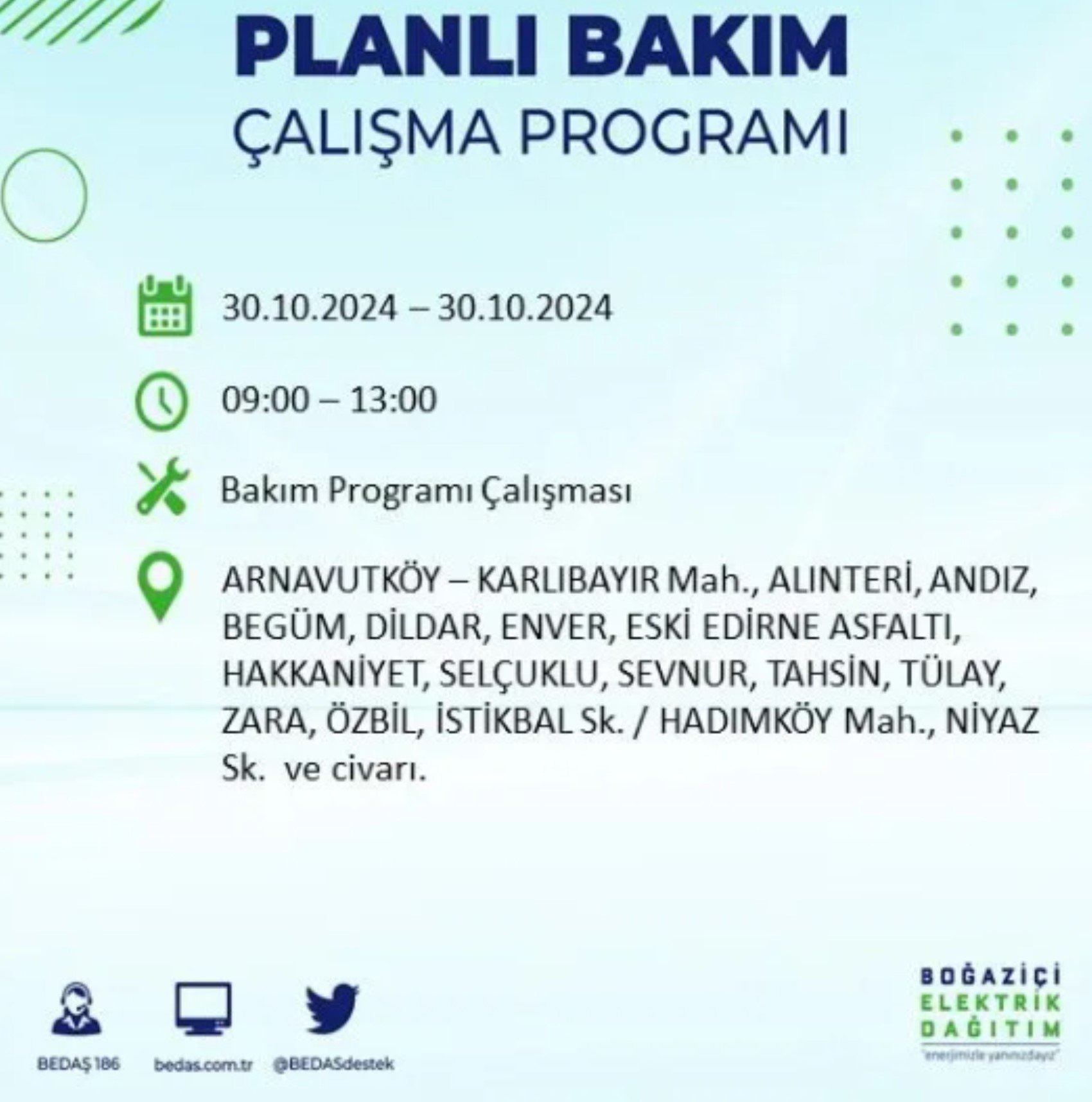 İstanbul'da elektrik kesintisi: 30  Ekim'de hangi mahalleler etkilenecek?