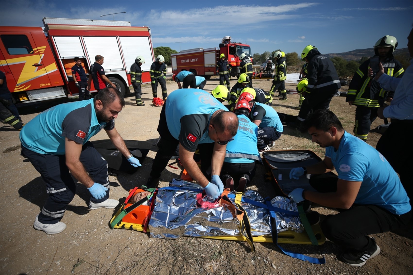 Esercitazione di incidente aereo all'aeroporto di Çanakkale: simulato uno scenario di emergenza