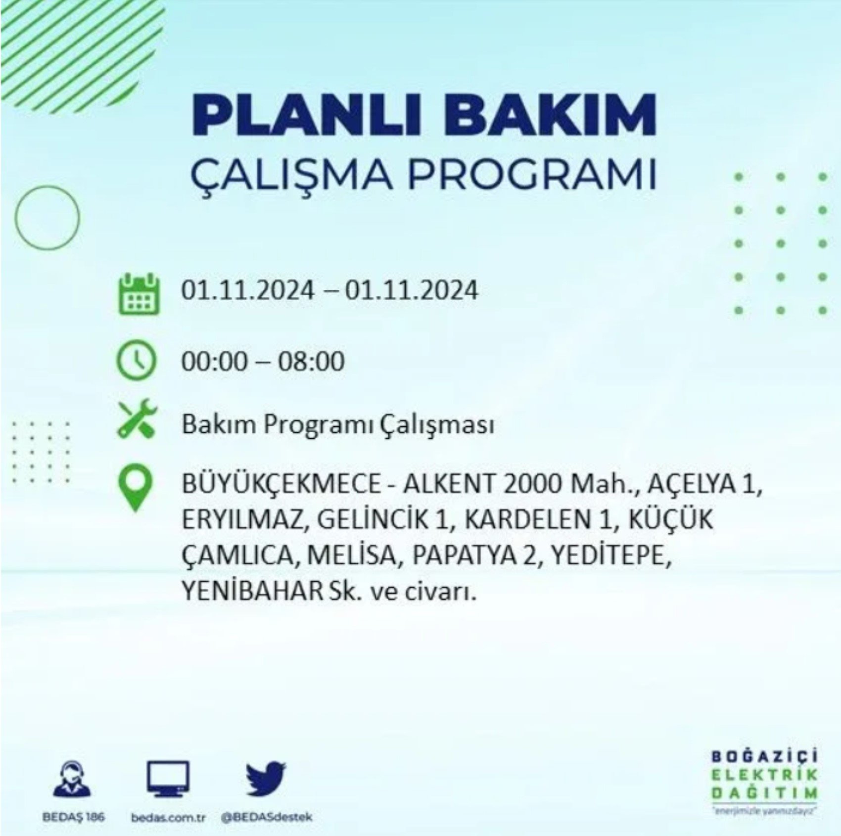 İstanbul'da elektrik kesintisi: 1 Kasım'da hangi mahalleler etkilenecek?