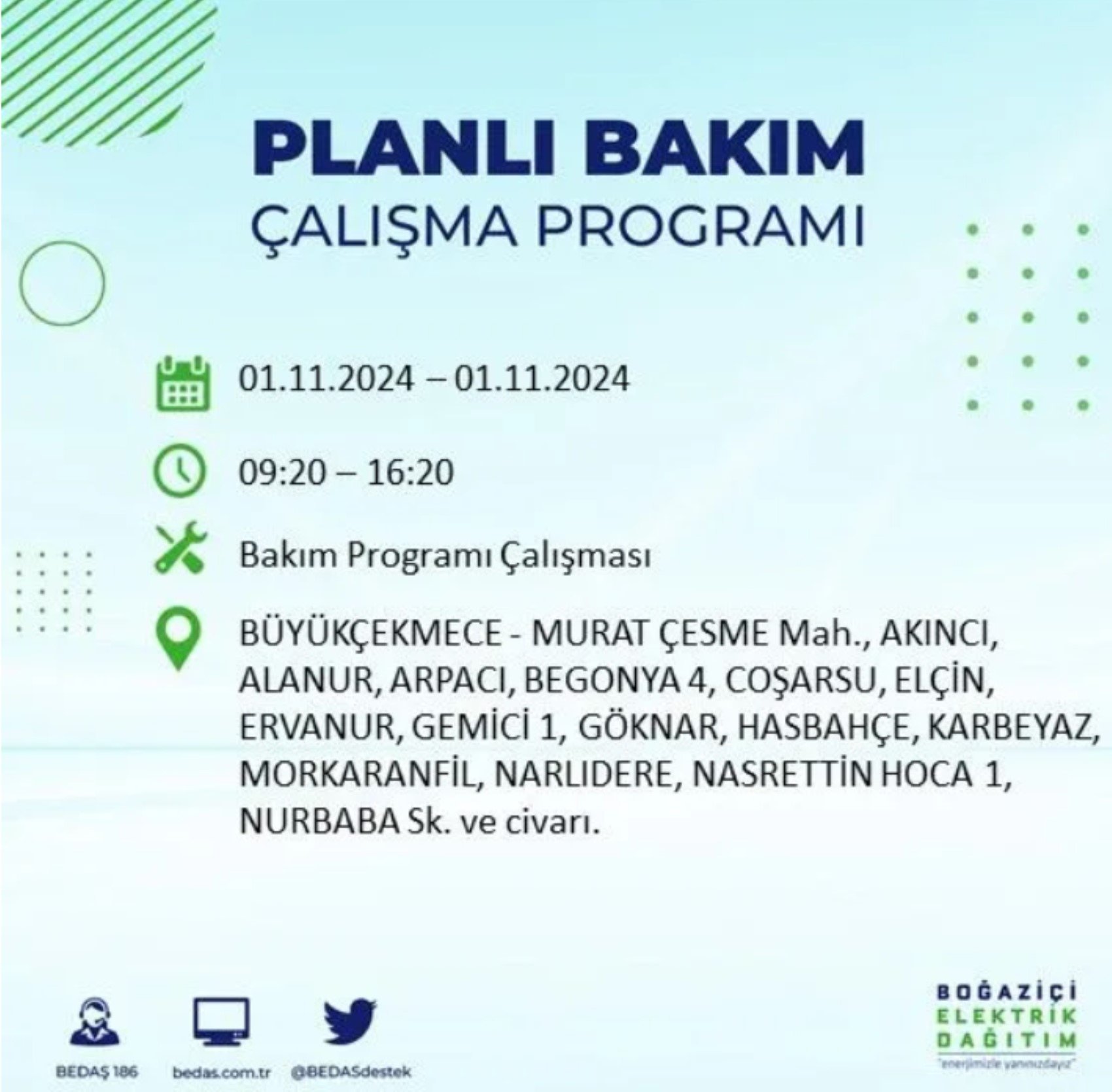 İstanbul'da elektrik kesintisi: 1 Kasım'da hangi mahalleler etkilenecek?