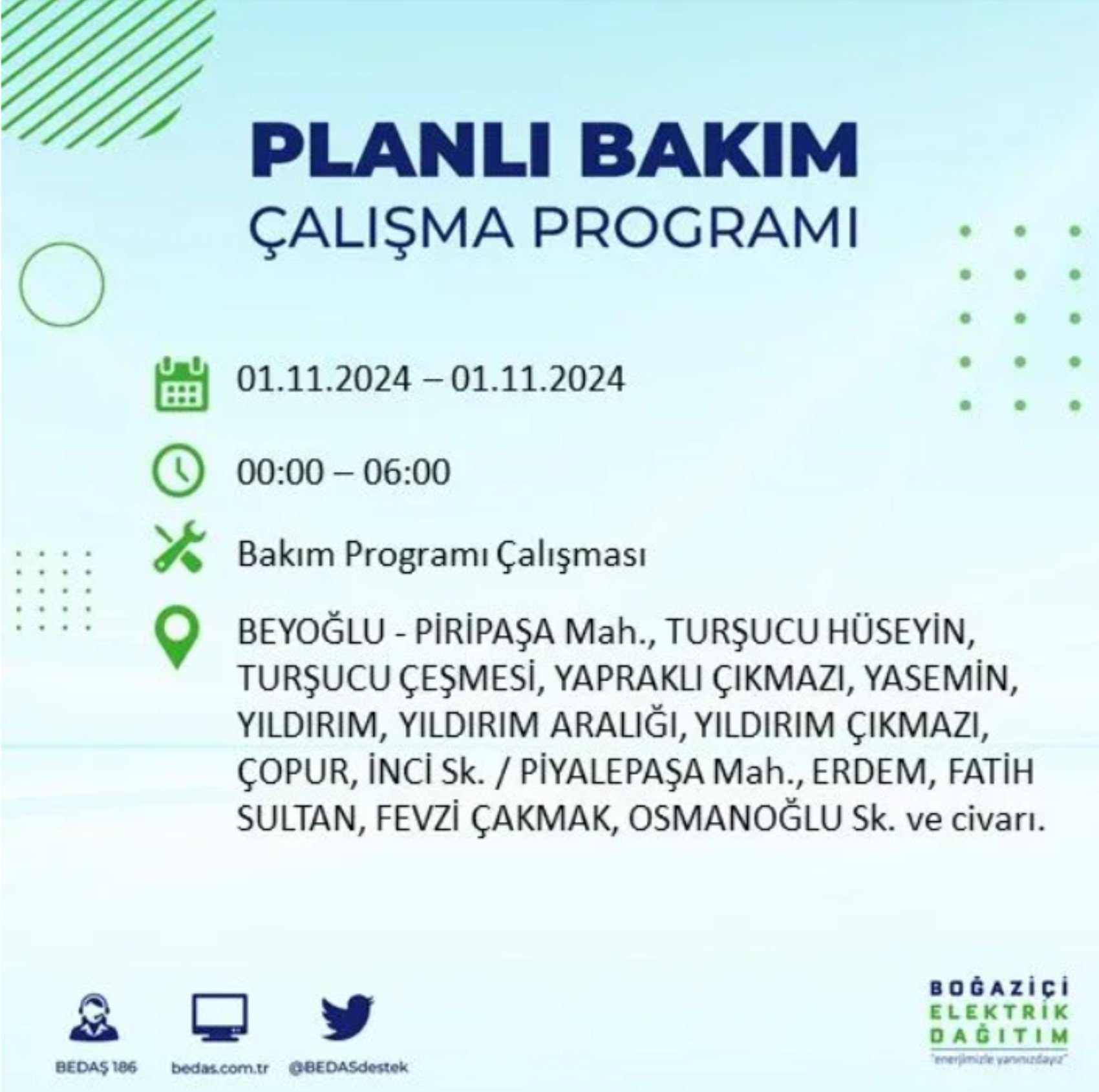 İstanbul'da elektrik kesintisi: 1 Kasım'da hangi mahalleler etkilenecek?